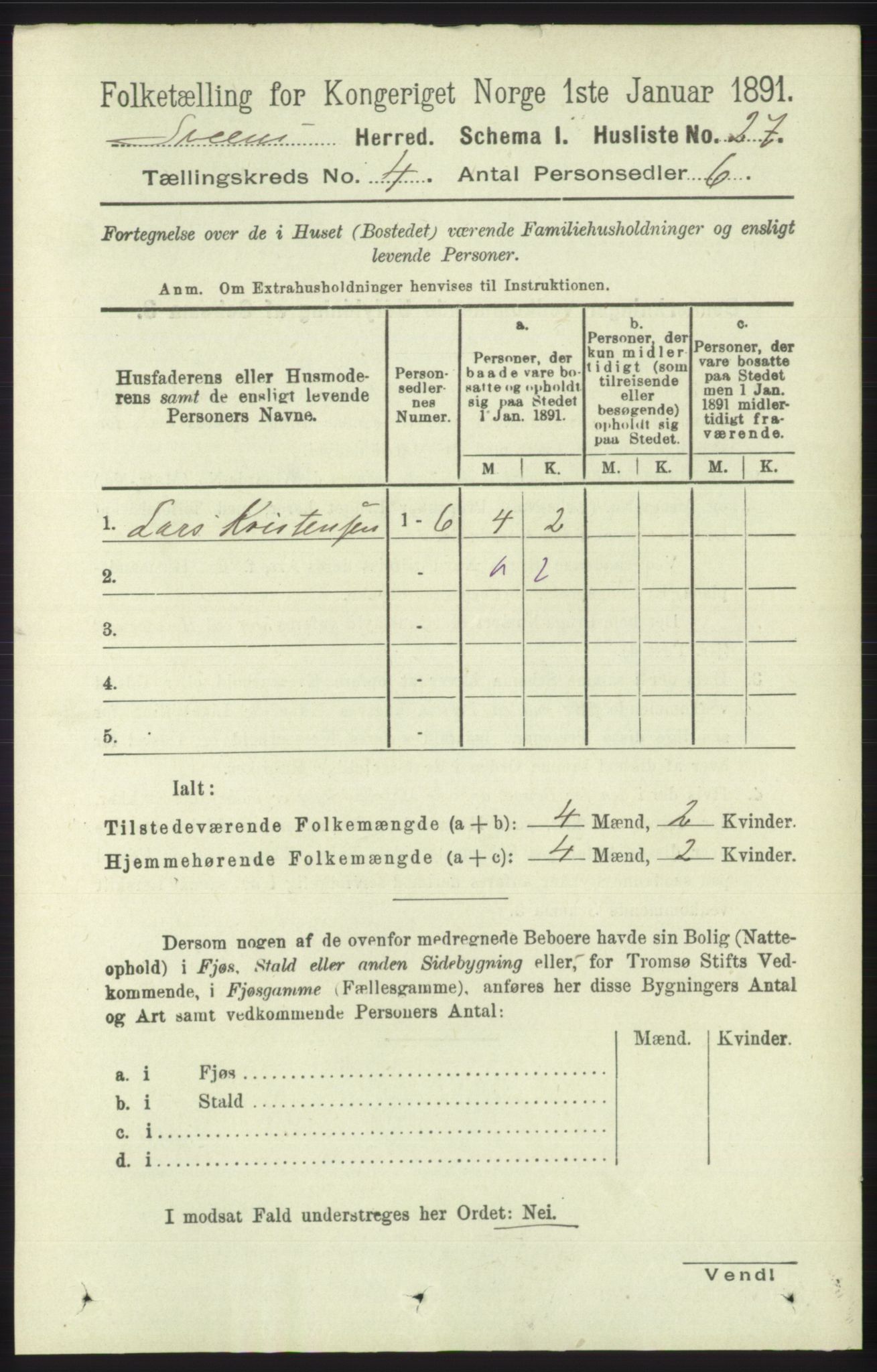 RA, 1891 census for 1216 Sveio, 1891, p. 1120