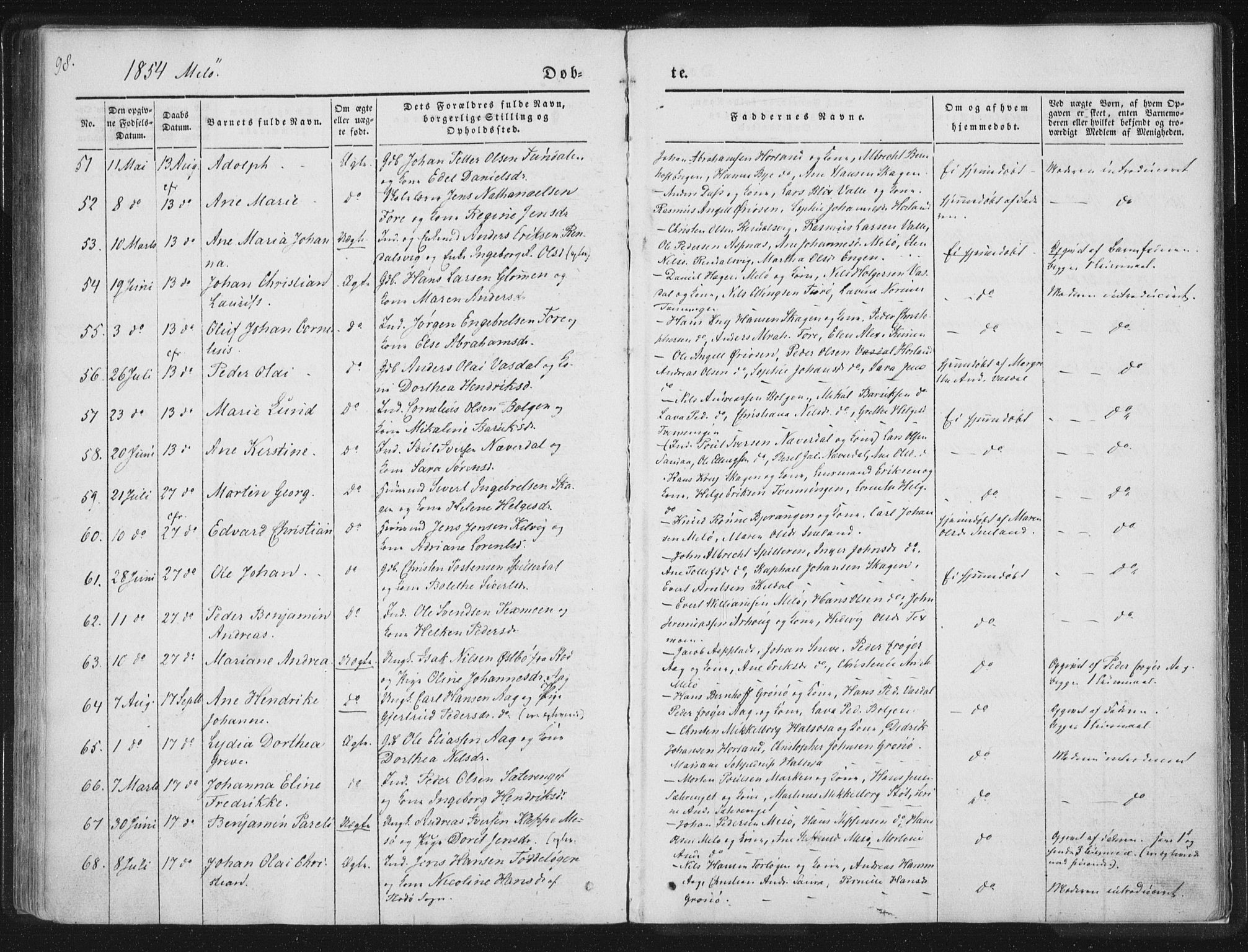 Ministerialprotokoller, klokkerbøker og fødselsregistre - Nordland, AV/SAT-A-1459/841/L0602: Parish register (official) no. 841A08 /2, 1845-1859, p. 98