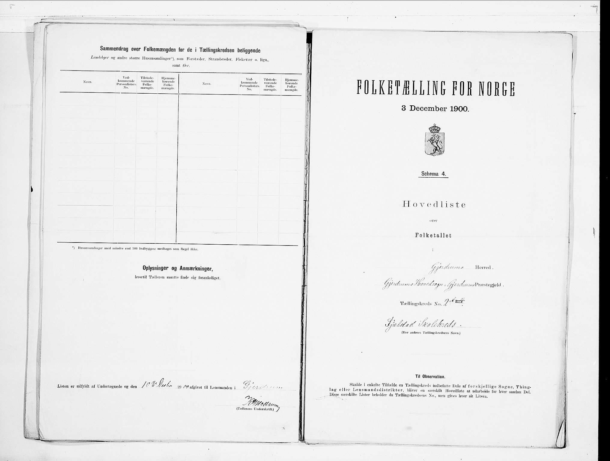 SAO, 1900 census for Gjerdrum, 1900, p. 6