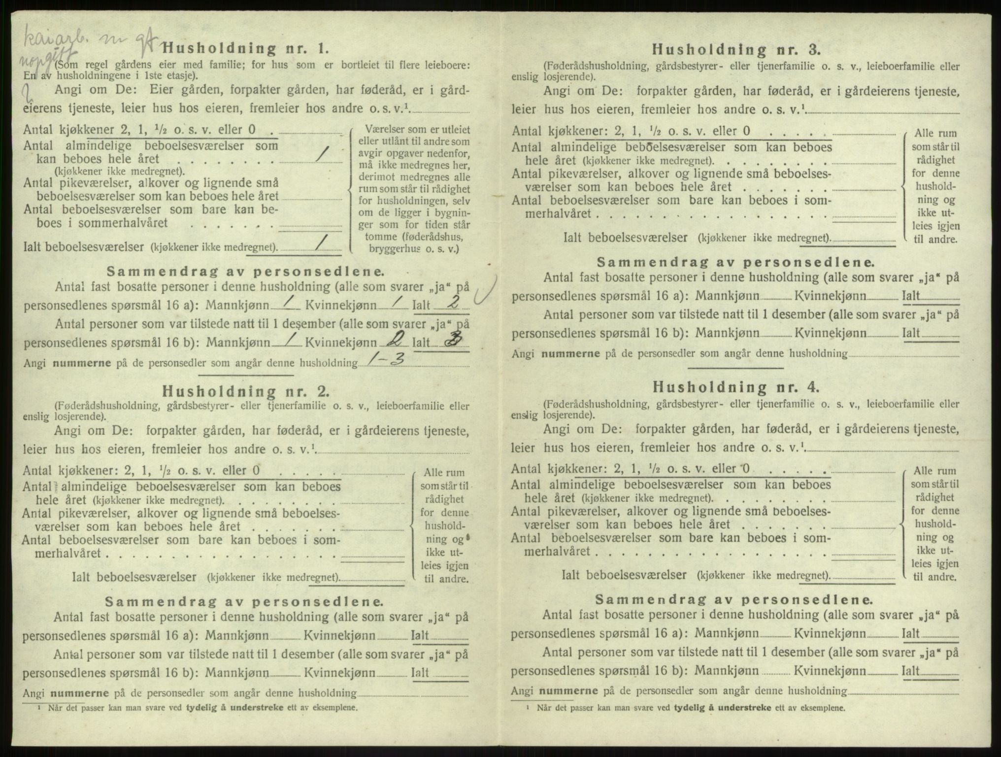 SAB, 1920 census for Jølster, 1920, p. 908