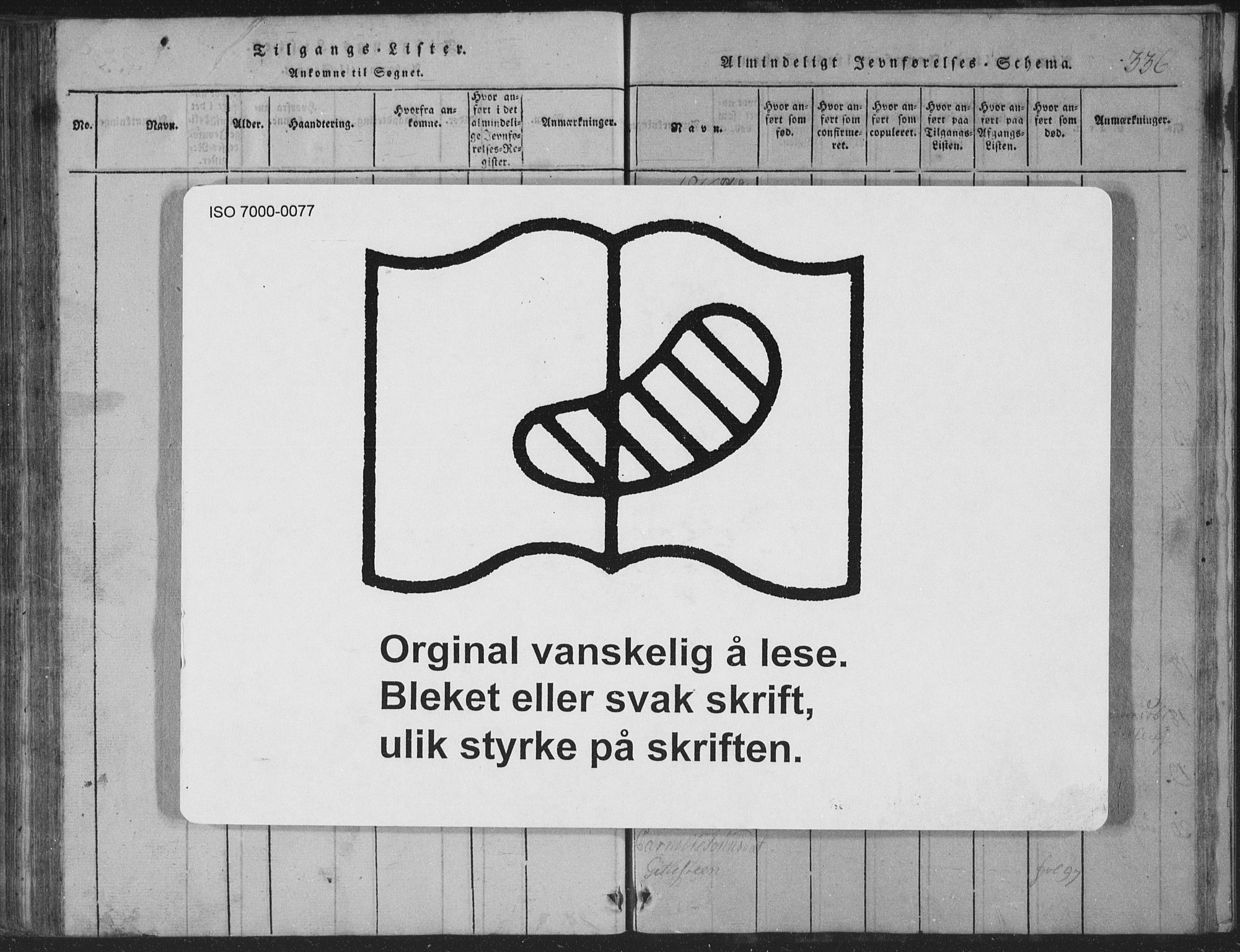 Sør-Audnedal sokneprestkontor, SAK/1111-0039/F/Fb/Fba/L0001: Parish register (copy) no. B 1, 1815-1850, p. 336