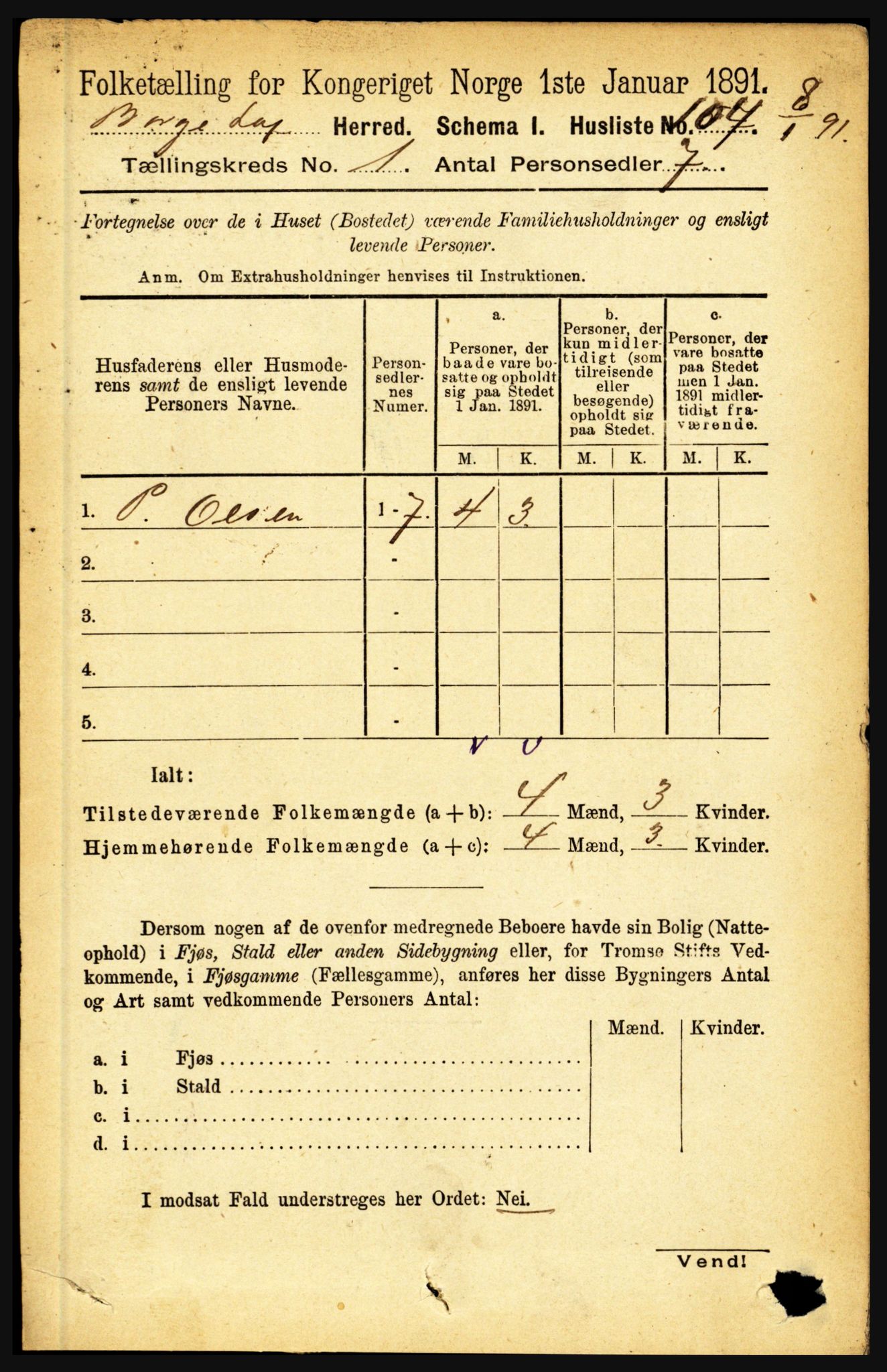 RA, 1891 census for 1862 Borge, 1891, p. 129