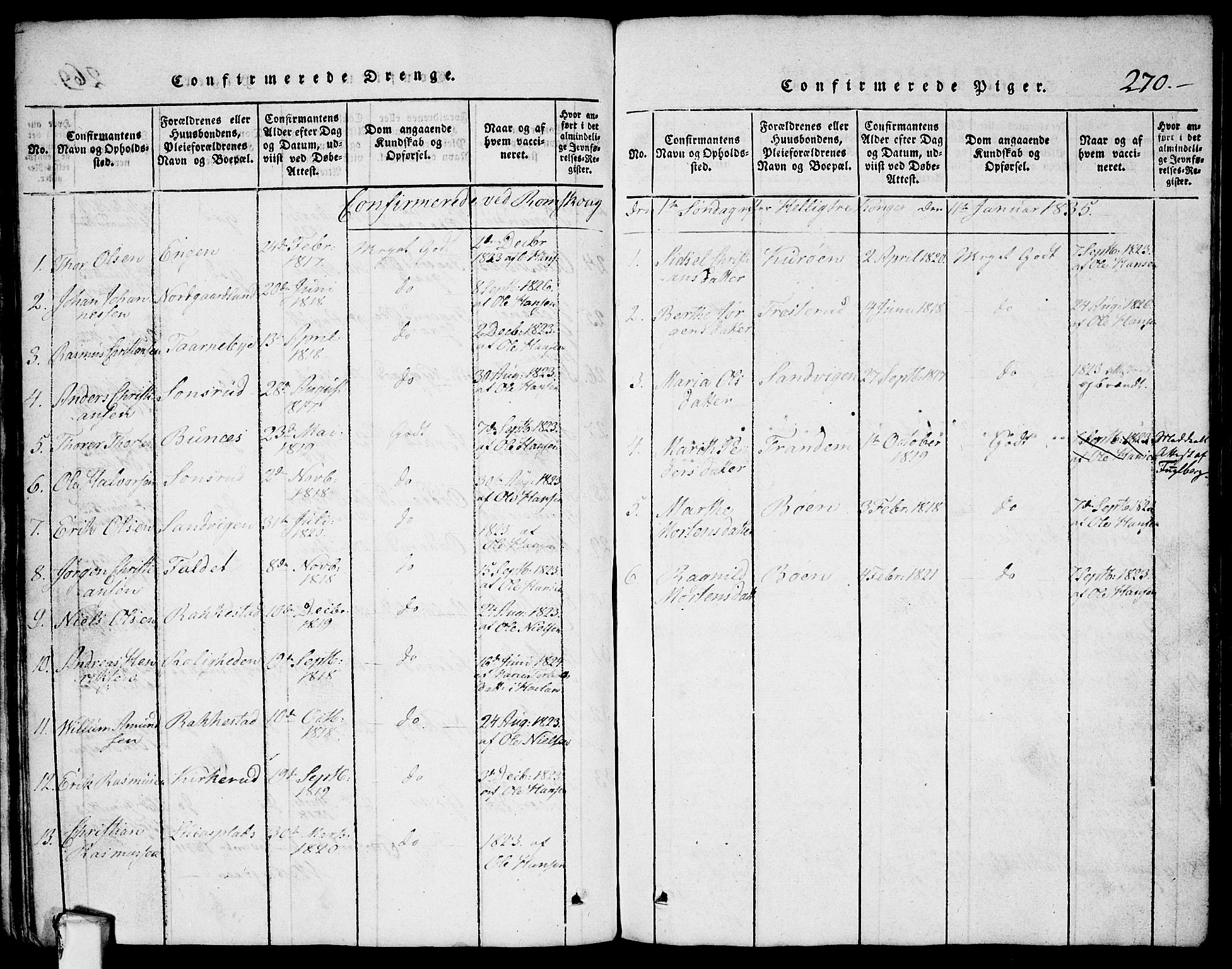 Rødenes prestekontor Kirkebøker, AV/SAO-A-2005/G/Ga/L0001: Parish register (copy) no.  I 1, 1814-1841, p. 270