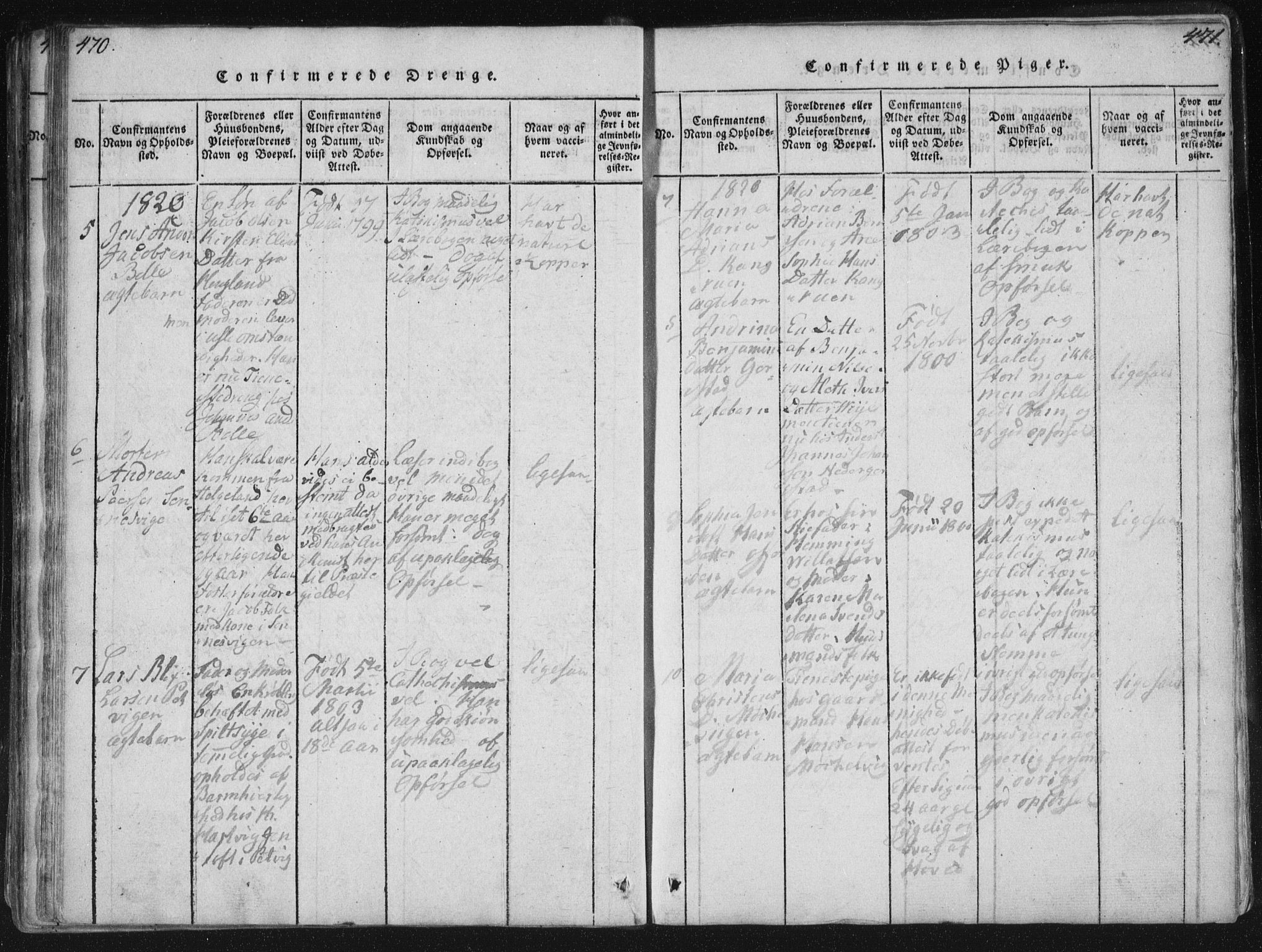 Ministerialprotokoller, klokkerbøker og fødselsregistre - Nordland, AV/SAT-A-1459/881/L1164: Parish register (copy) no. 881C01, 1818-1853, p. 470-471