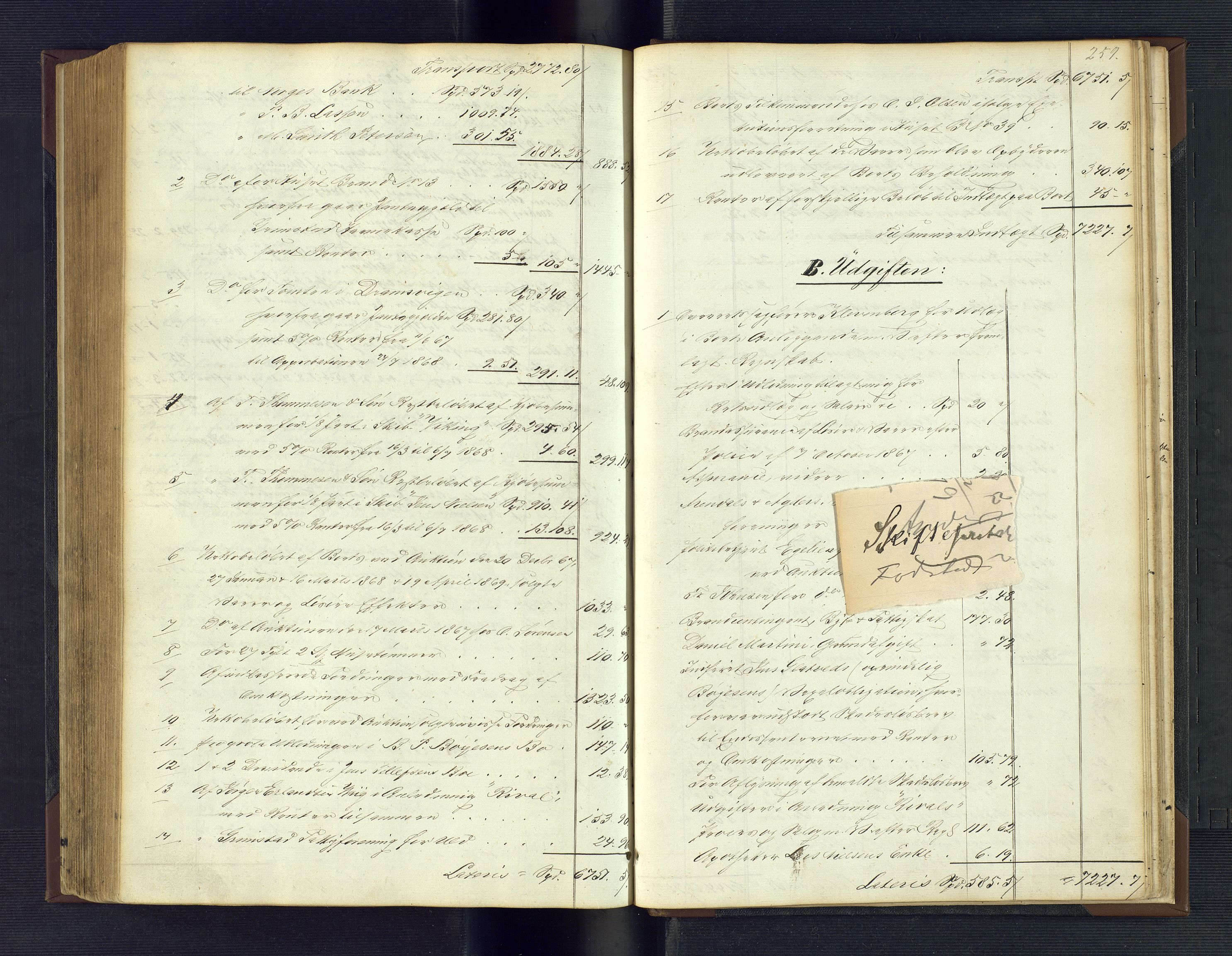 Grimstad byfogd, AV/SAK-1222-0003/H/Hc/L0003: Skifteprotokoll nr. 3  m/ register, 1860-1874, p. 259
