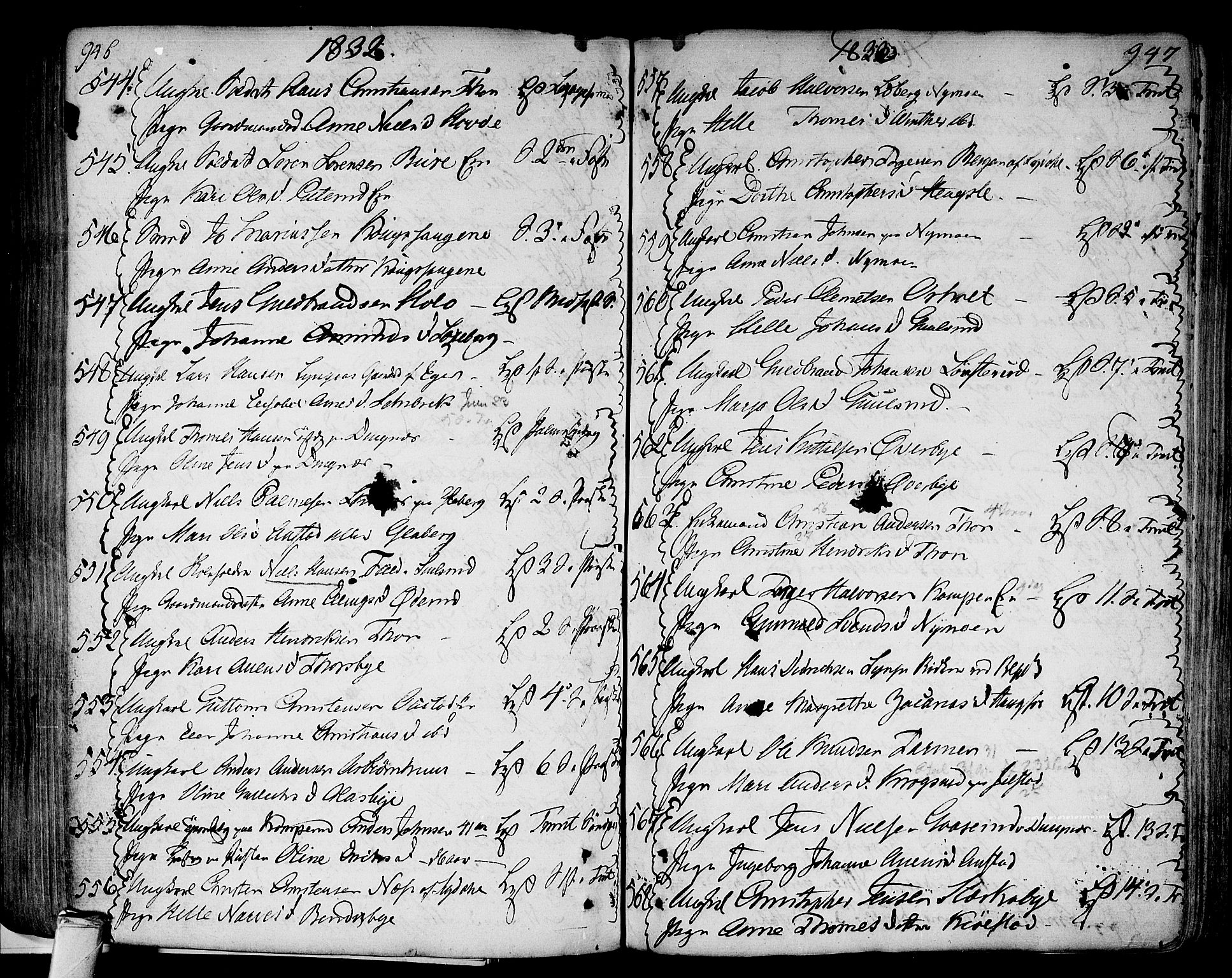 Modum kirkebøker, AV/SAKO-A-234/F/Fa/L0003: Parish register (official) no. 3, 1783-1819, p. 946-947