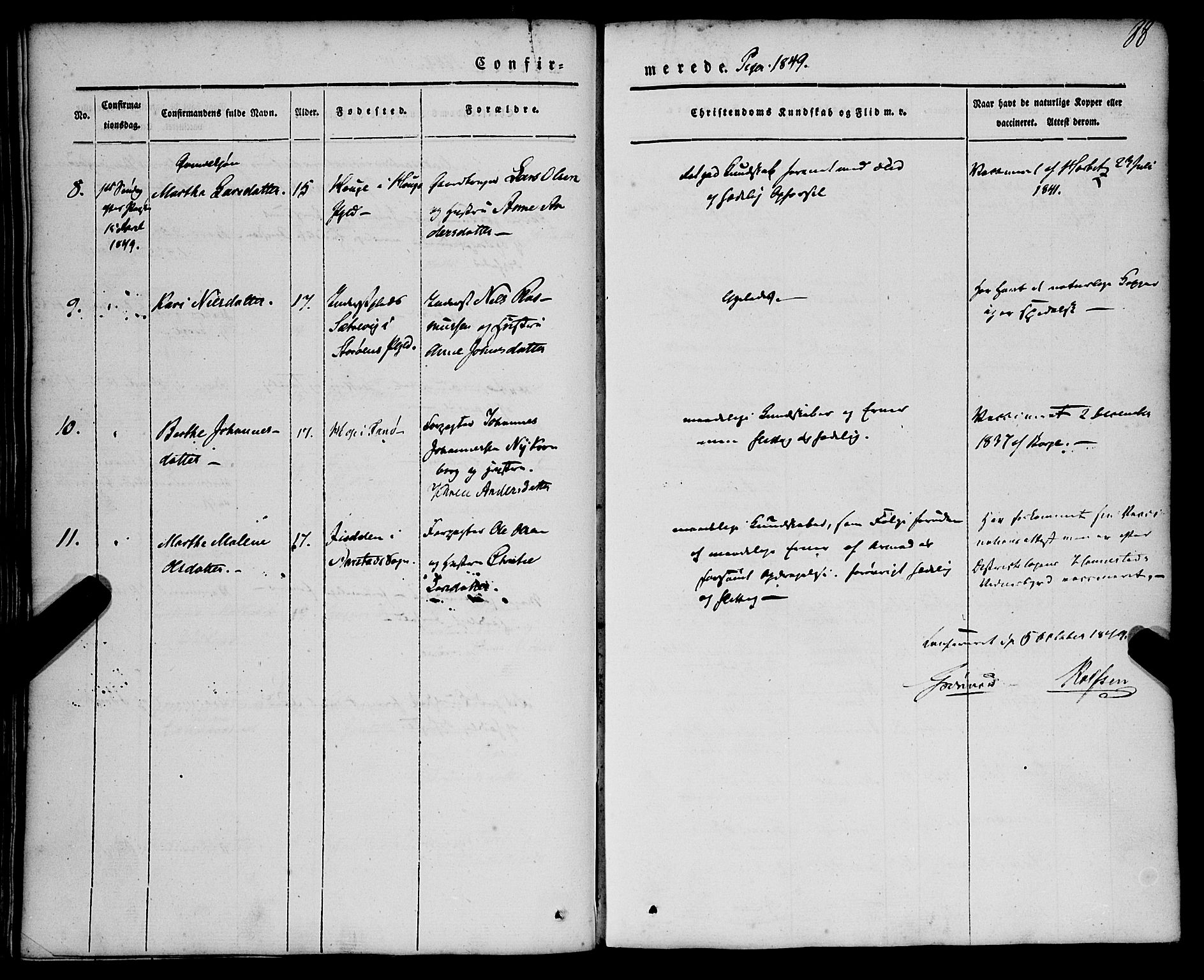 St. Jørgens hospital og Årstad sokneprestembete, AV/SAB-A-99934: Parish register (official) no. A 4, 1844-1863, p. 88