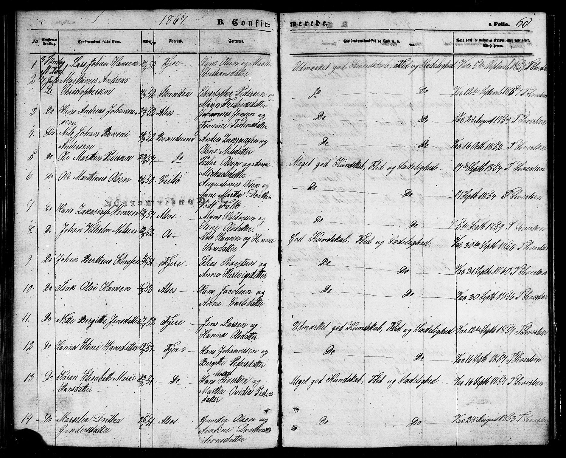 Ministerialprotokoller, klokkerbøker og fødselsregistre - Nordland, SAT/A-1459/803/L0075: Parish register (copy) no. 803C02, 1867-1881, p. 68