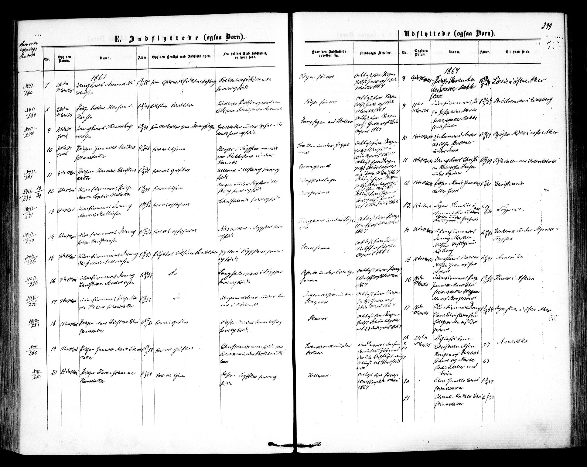 Høland prestekontor Kirkebøker, SAO/A-10346a/F/Fa/L0011: Parish register (official) no. I 11, 1862-1869, p. 399