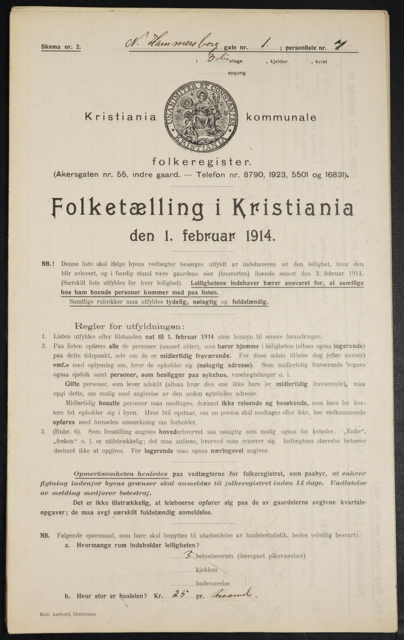 OBA, Municipal Census 1914 for Kristiania, 1914, p. 69183