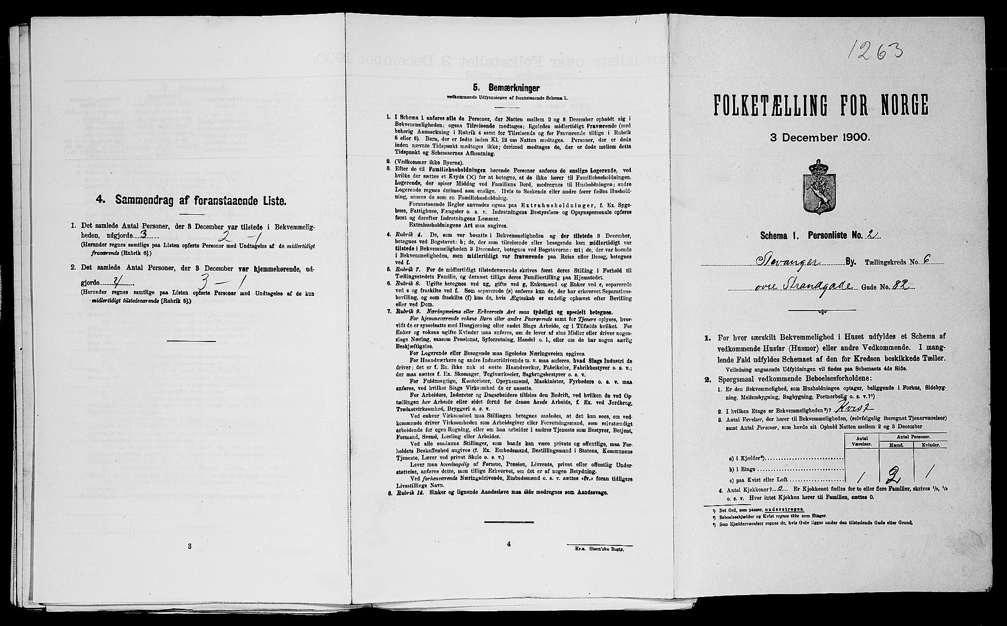 SAST, 1900 census for Stavanger, 1900, p. 2077