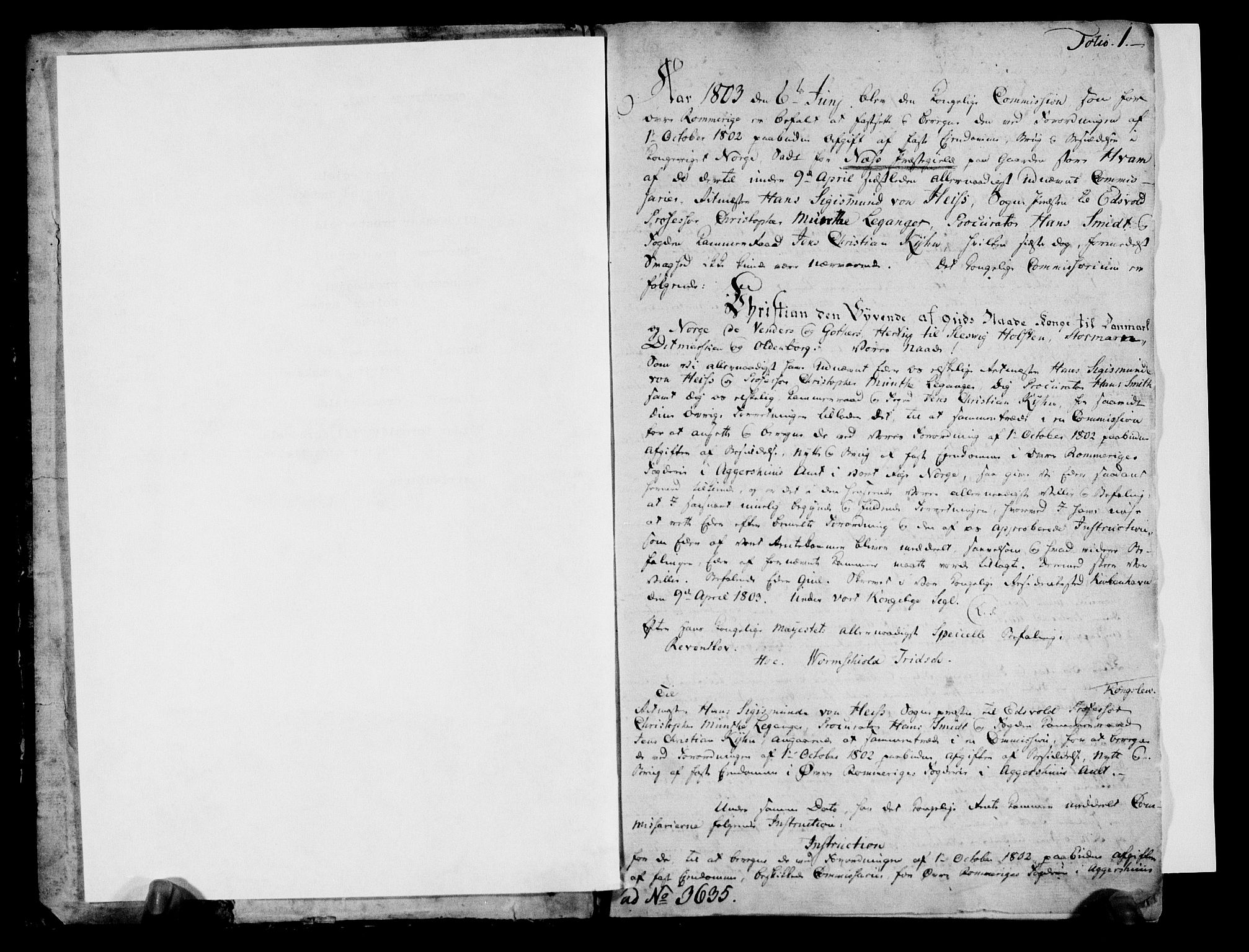 Rentekammeret inntil 1814, Realistisk ordnet avdeling, AV/RA-EA-4070/N/Ne/Nea/L0019: Øvre Romerike fogderi. Deliberasjonsprotokoll, 1803, p. 2