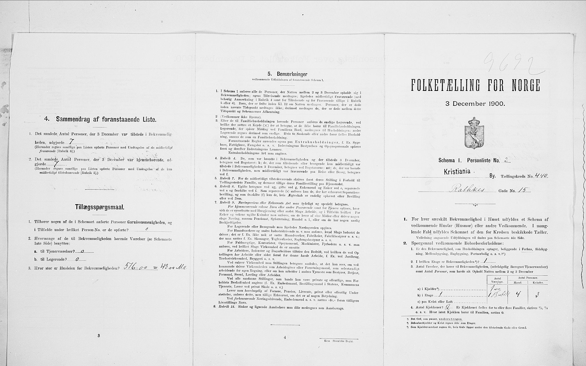 SAO, 1900 census for Kristiania, 1900, p. 74358