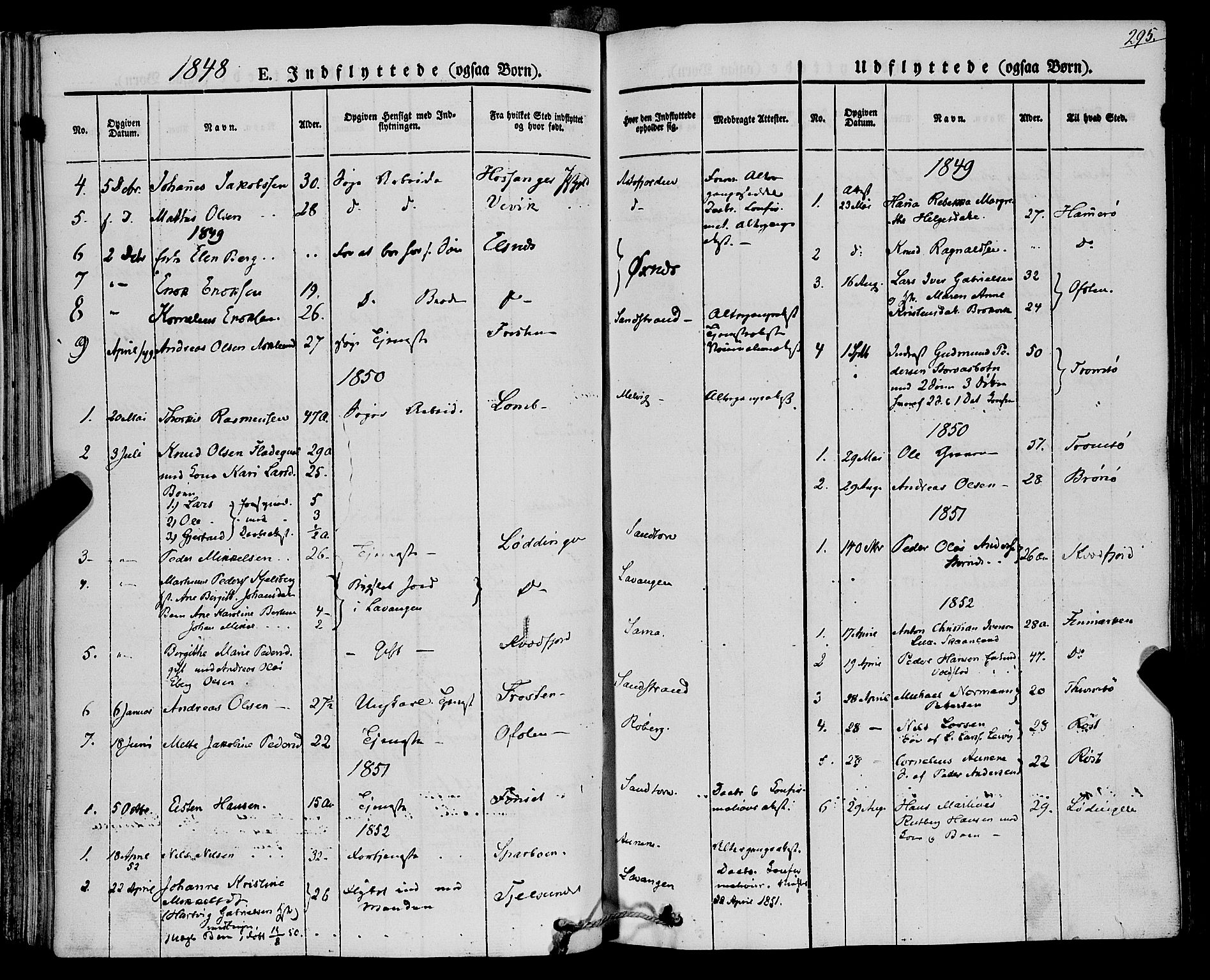 Trondenes sokneprestkontor, AV/SATØ-S-1319/H/Ha/L0009kirke: Parish register (official) no. 9, 1841-1852, p. 295