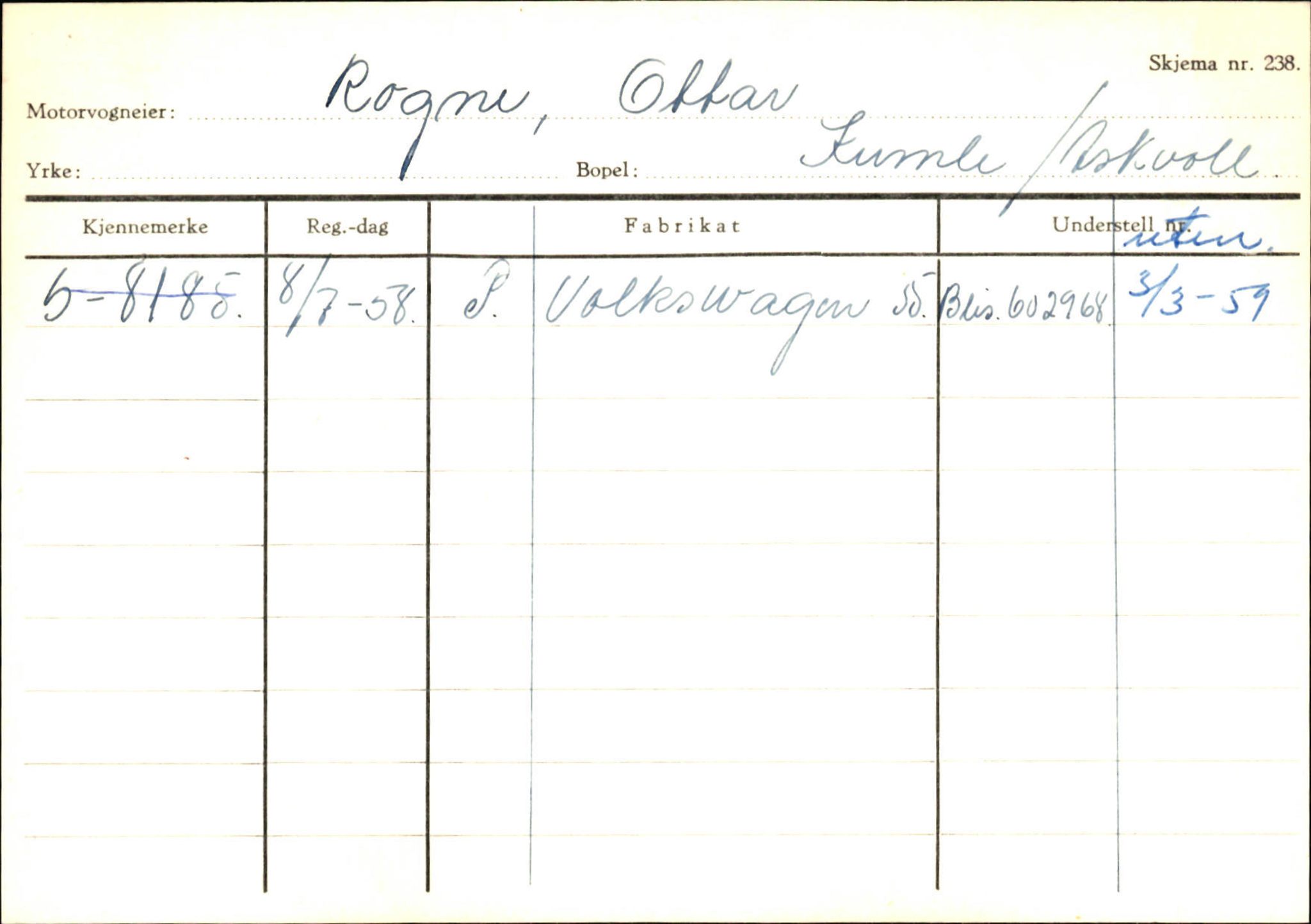 Statens vegvesen, Sogn og Fjordane vegkontor, SAB/A-5301/4/F/L0132: Eigarregister Askvoll A-Å. Balestrand A-Å, 1945-1975, p. 1047