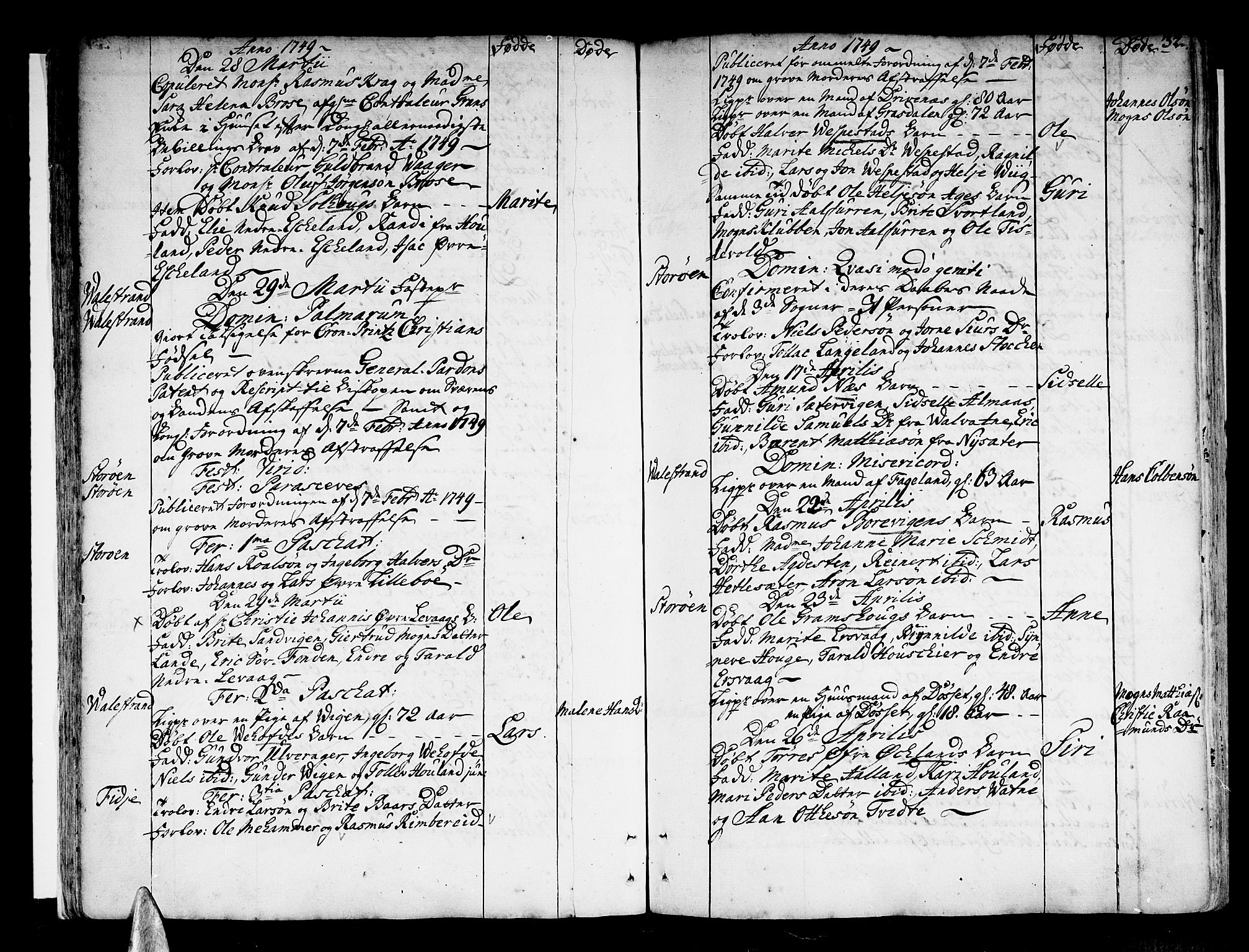 Stord sokneprestembete, SAB/A-78201/H/Haa: Parish register (official) no. A 2, 1744-1777, p. 32