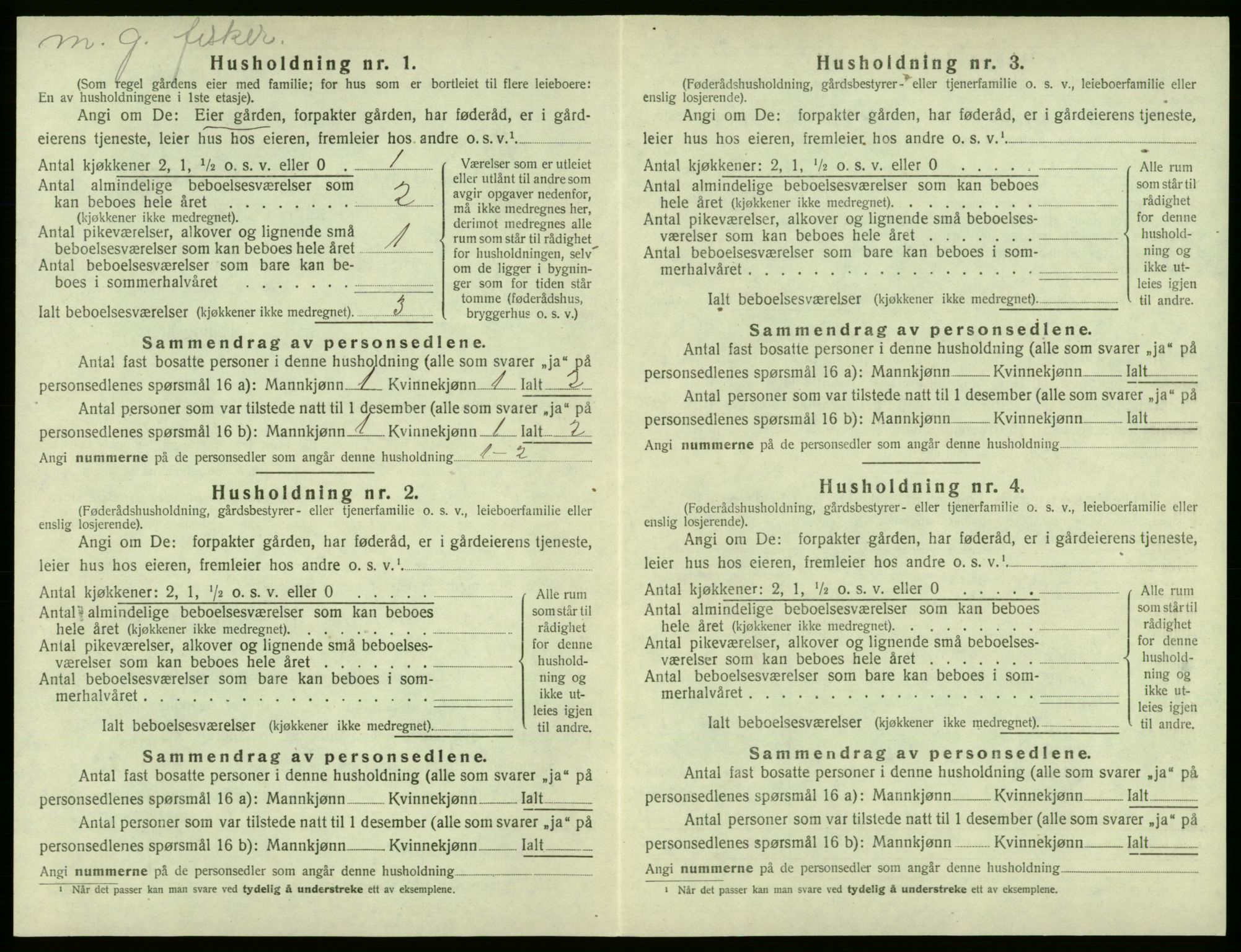 SAB, 1920 census for Sund, 1920, p. 667