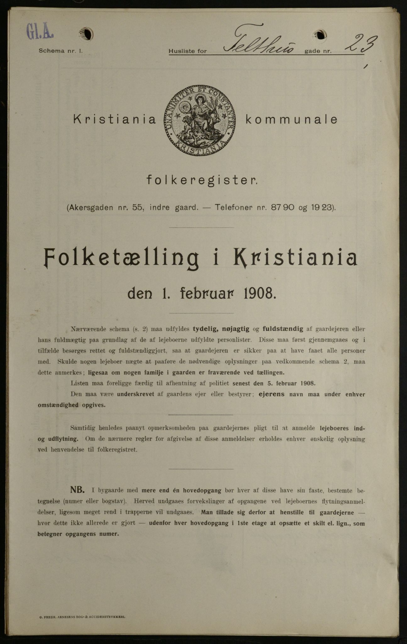 OBA, Municipal Census 1908 for Kristiania, 1908, p. 96773