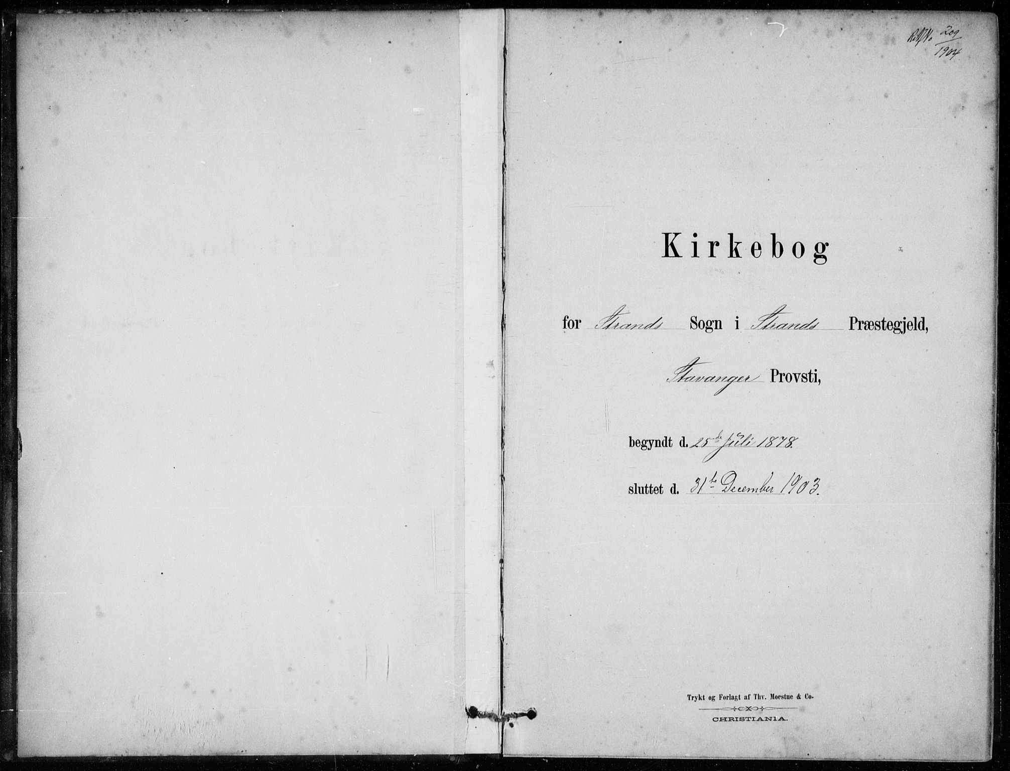 Strand sokneprestkontor, SAST/A-101828/H/Ha/Hab/L0004: Parish register (copy) no. B 4, 1878-1903