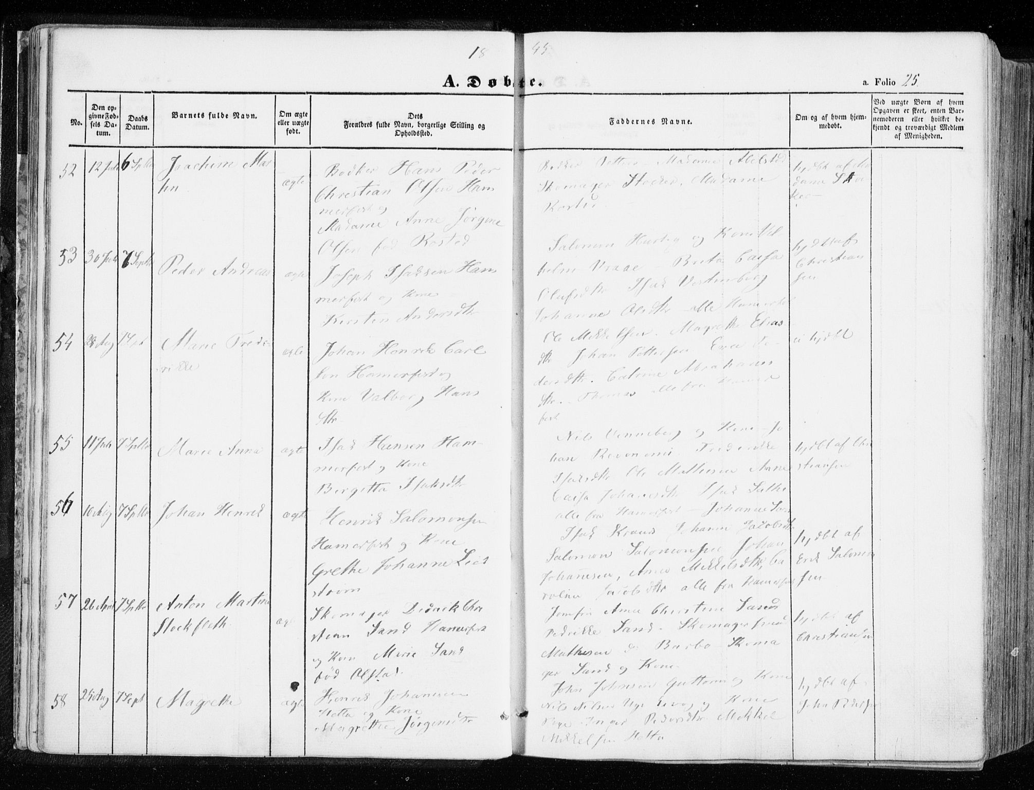 Hammerfest sokneprestkontor, SATØ/S-1347/H/Ha/L0004.kirke: Parish register (official) no. 4, 1843-1856, p. 25