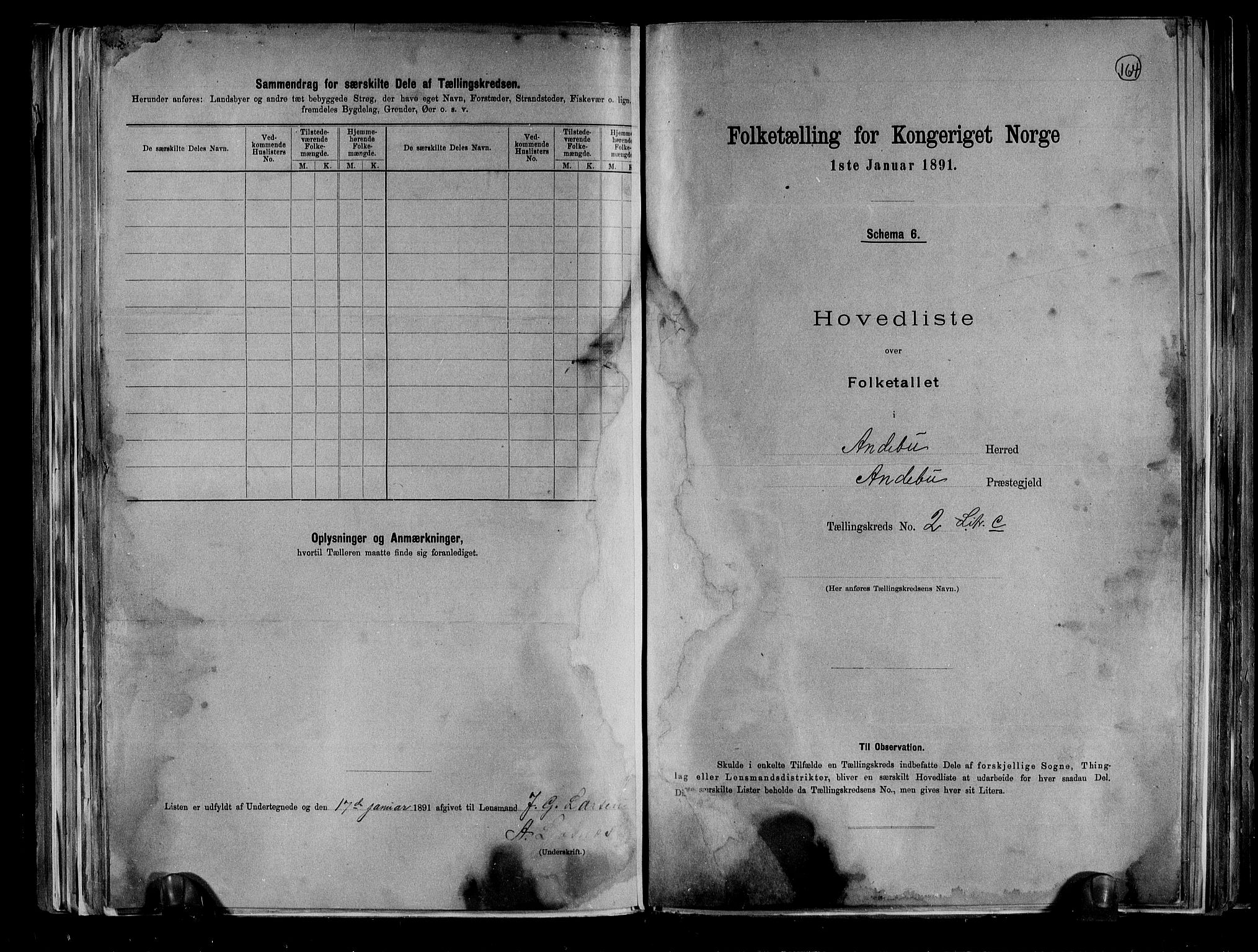 RA, 1891 census for 0719 Andebu, 1891, p. 13