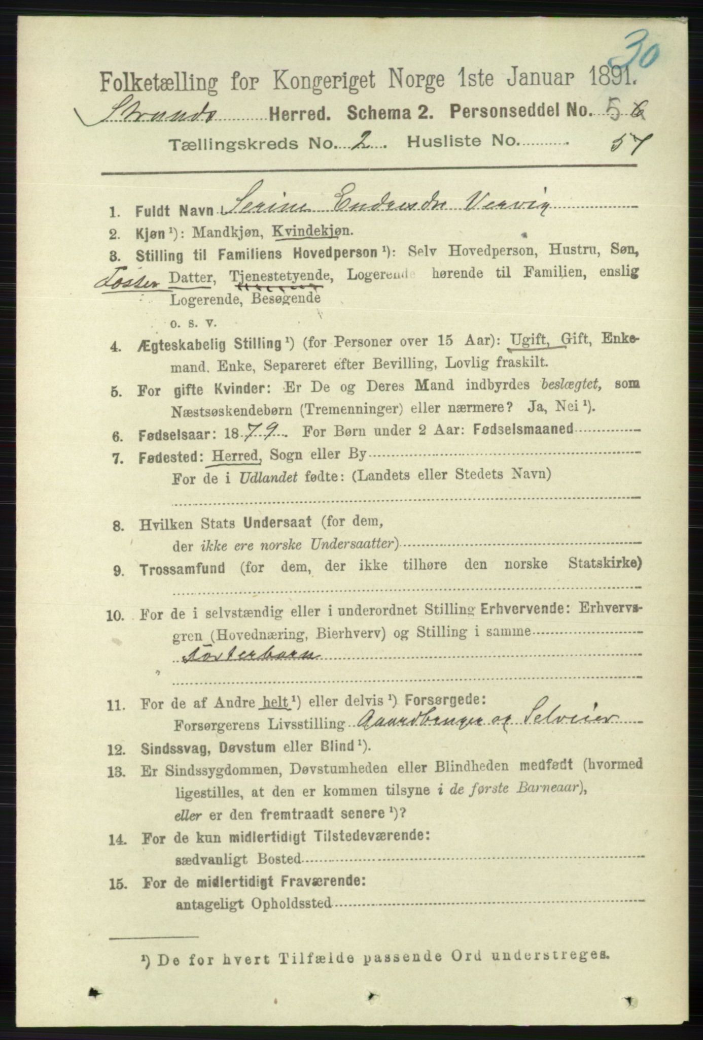 RA, 1891 census for 1130 Strand, 1891, p. 454