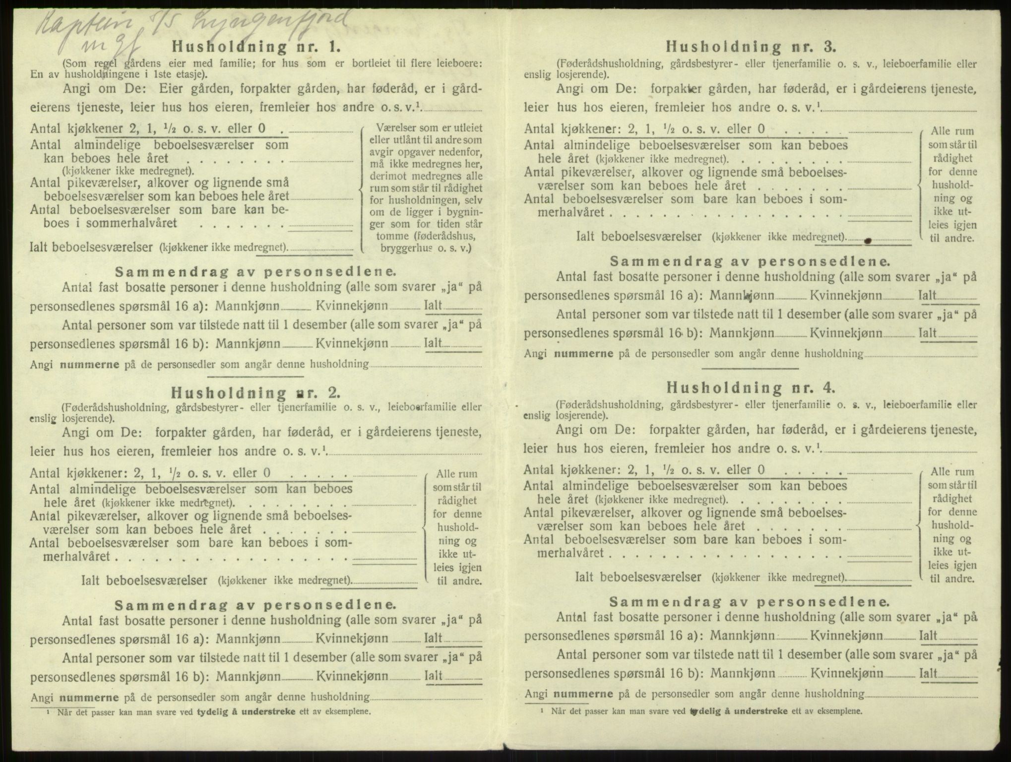 SAB, 1920 census for Bruvik, 1920, p. 402