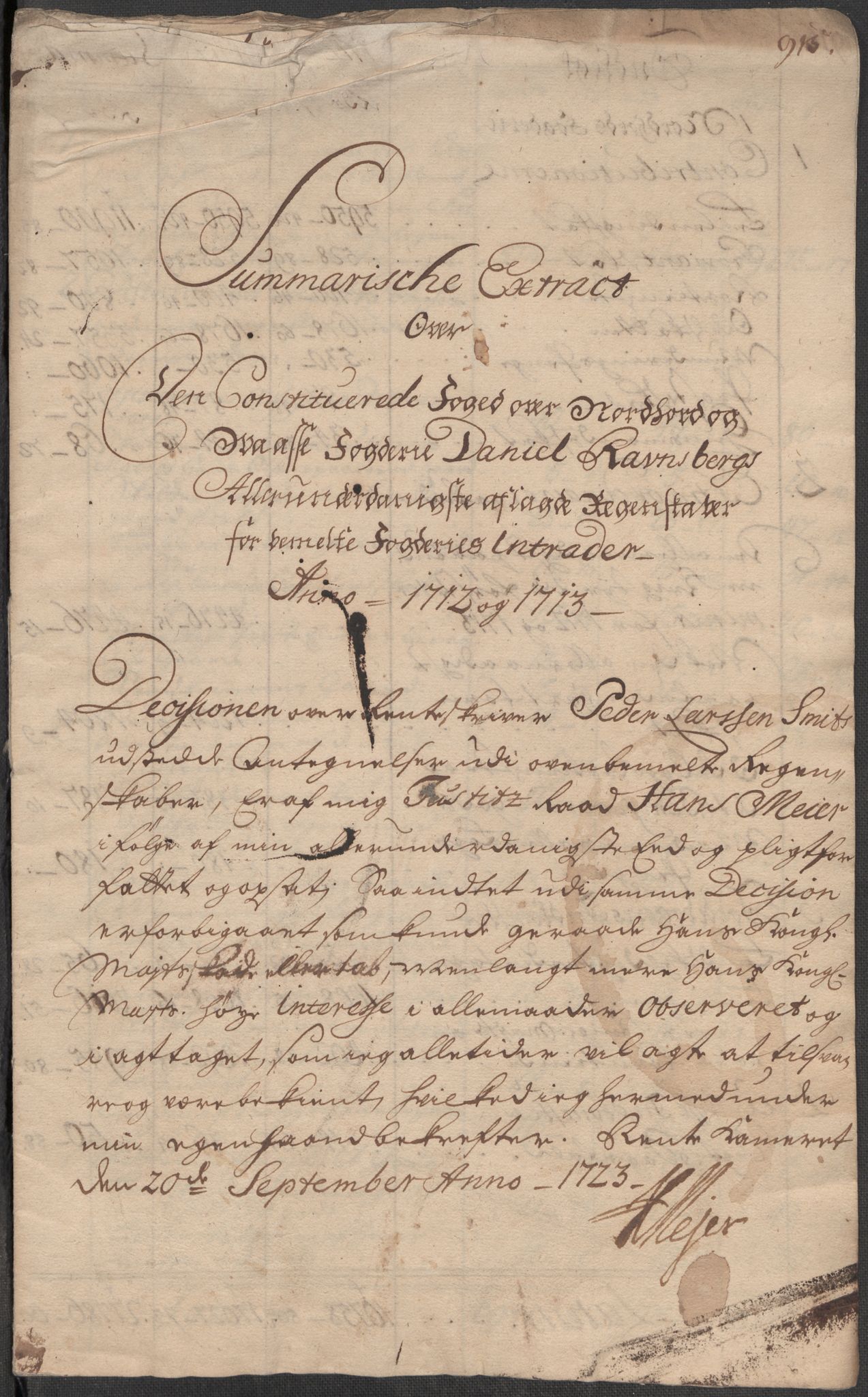 Rentekammeret inntil 1814, Reviderte regnskaper, Fogderegnskap, AV/RA-EA-4092/R51/L3195: Fogderegnskap Nordhordland og Voss, 1713, p. 14