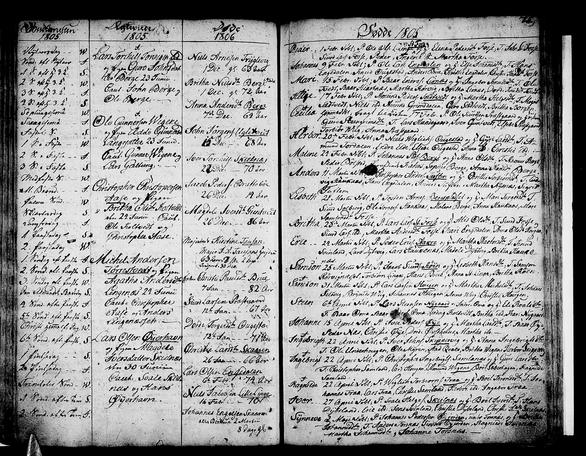 Strandebarm sokneprestembete, AV/SAB-A-78401/H/Haa: Parish register (official) no. A 4, 1788-1817, p. 75