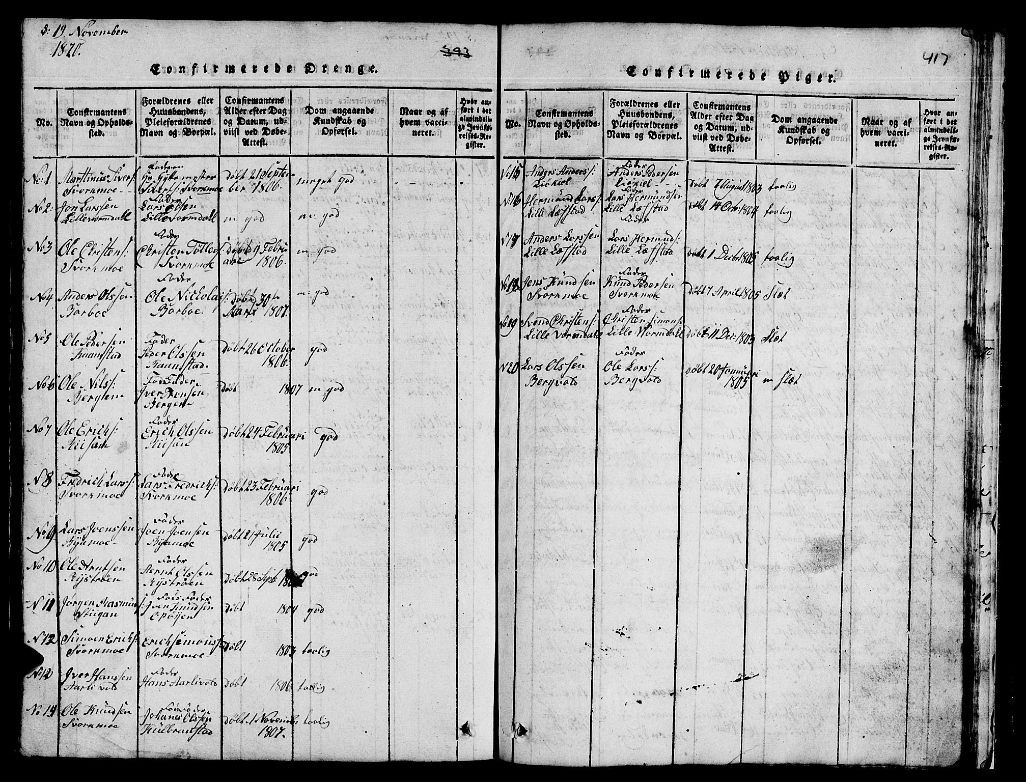 Ministerialprotokoller, klokkerbøker og fødselsregistre - Sør-Trøndelag, AV/SAT-A-1456/671/L0842: Parish register (copy) no. 671C01, 1816-1867, p. 416-417