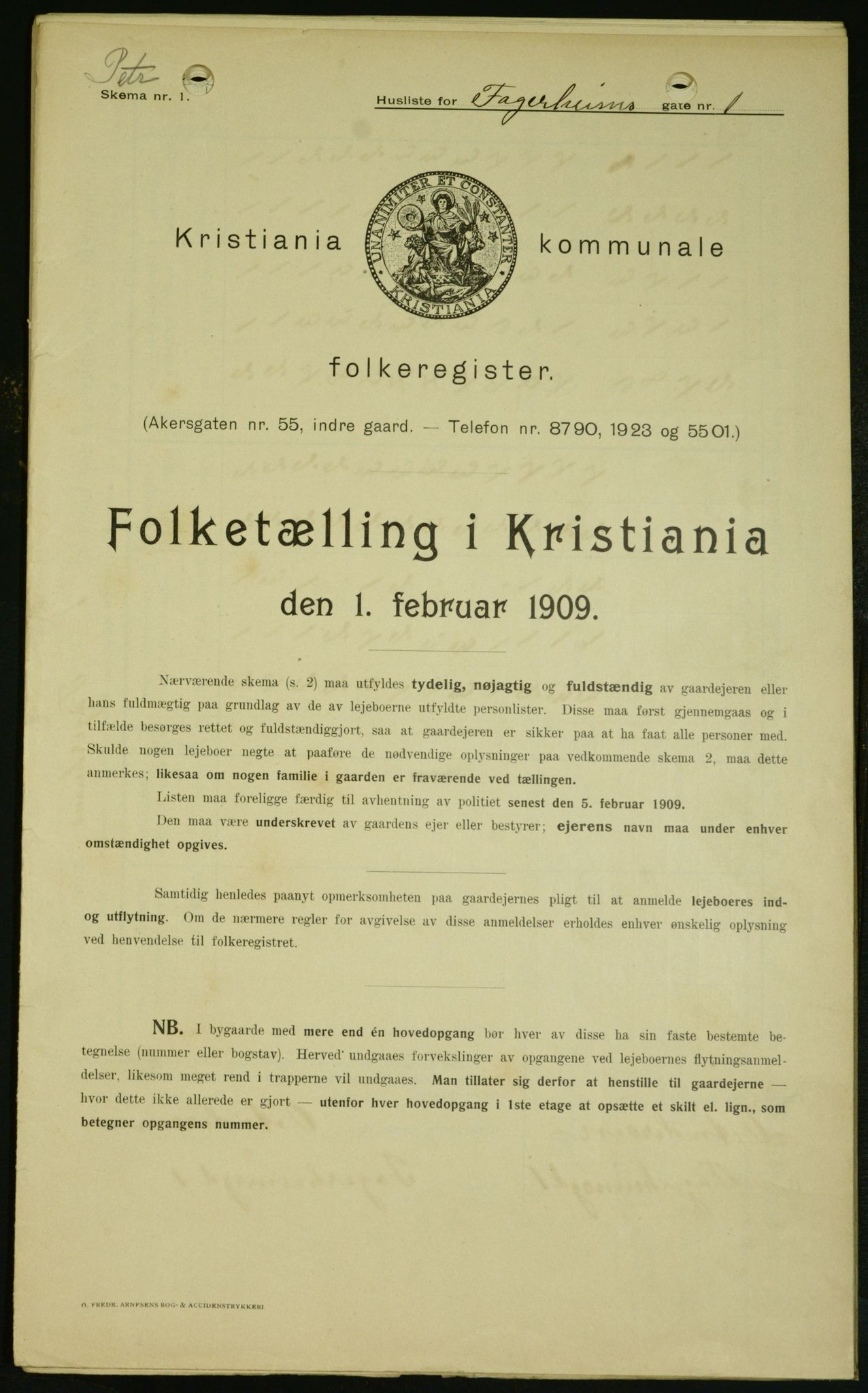 OBA, Municipal Census 1909 for Kristiania, 1909, p. 20799