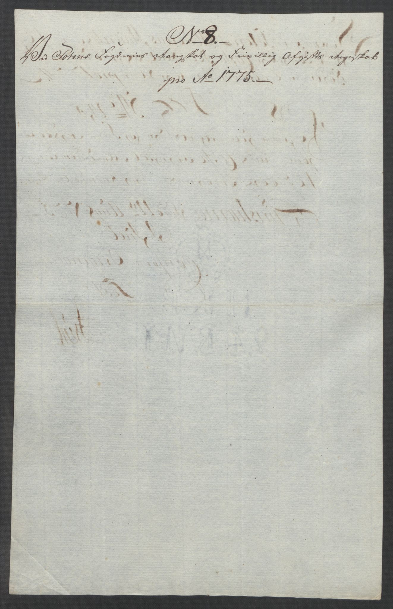 Rentekammeret inntil 1814, Reviderte regnskaper, Fogderegnskap, AV/RA-EA-4092/R19/L1399: Fogderegnskap Toten, Hadeland og Vardal, 1762-1783, p. 406