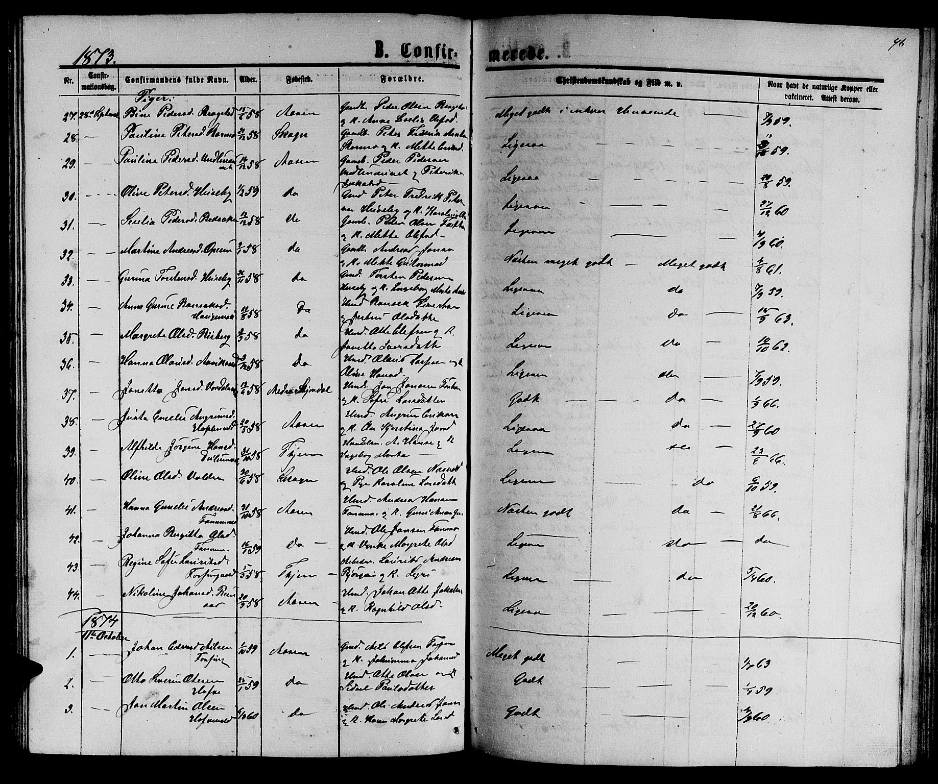 Ministerialprotokoller, klokkerbøker og fødselsregistre - Nord-Trøndelag, AV/SAT-A-1458/714/L0133: Parish register (copy) no. 714C02, 1865-1877, p. 96