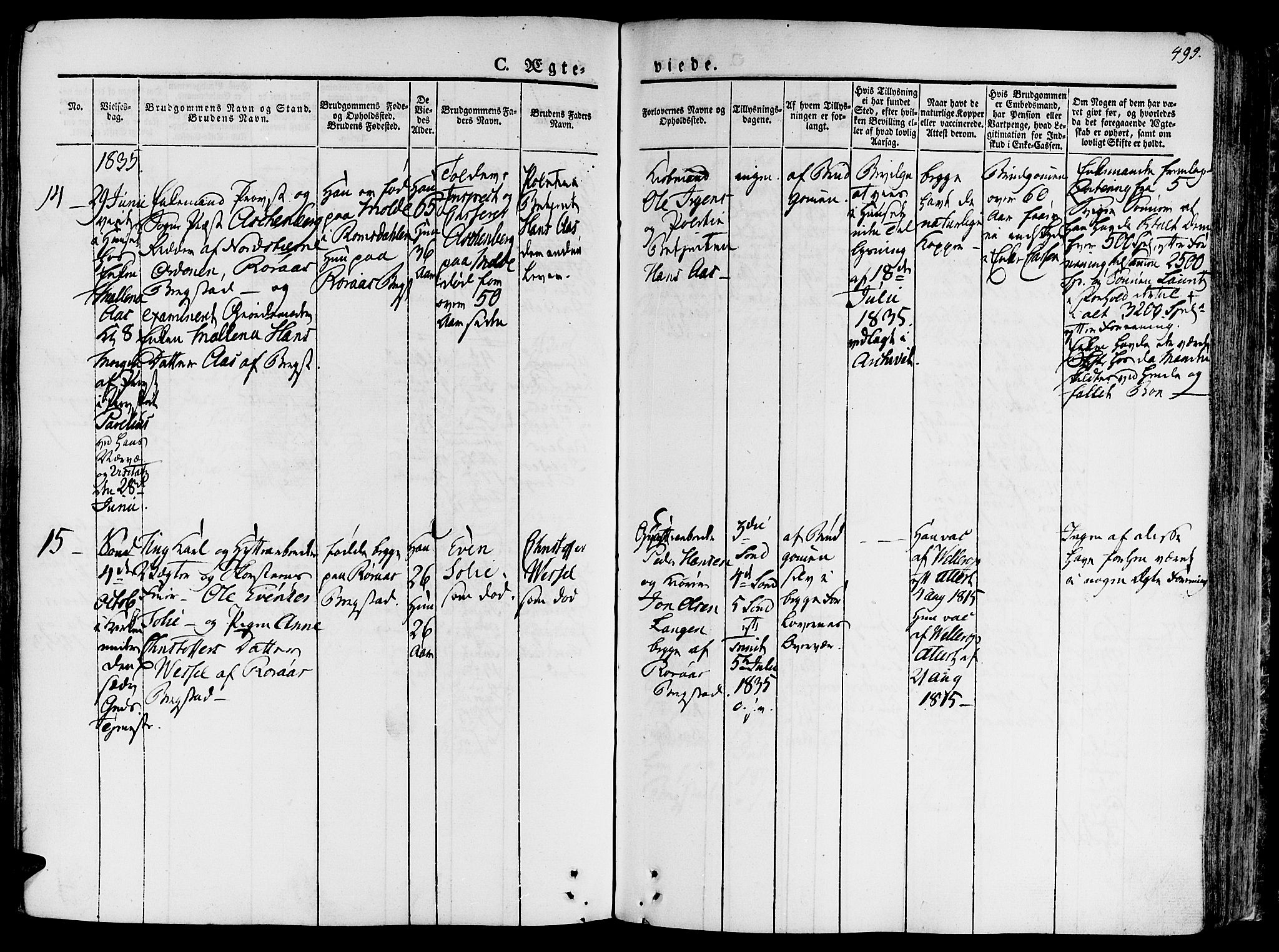 Ministerialprotokoller, klokkerbøker og fødselsregistre - Sør-Trøndelag, AV/SAT-A-1456/681/L0930: Parish register (official) no. 681A08, 1829-1844, p. 495