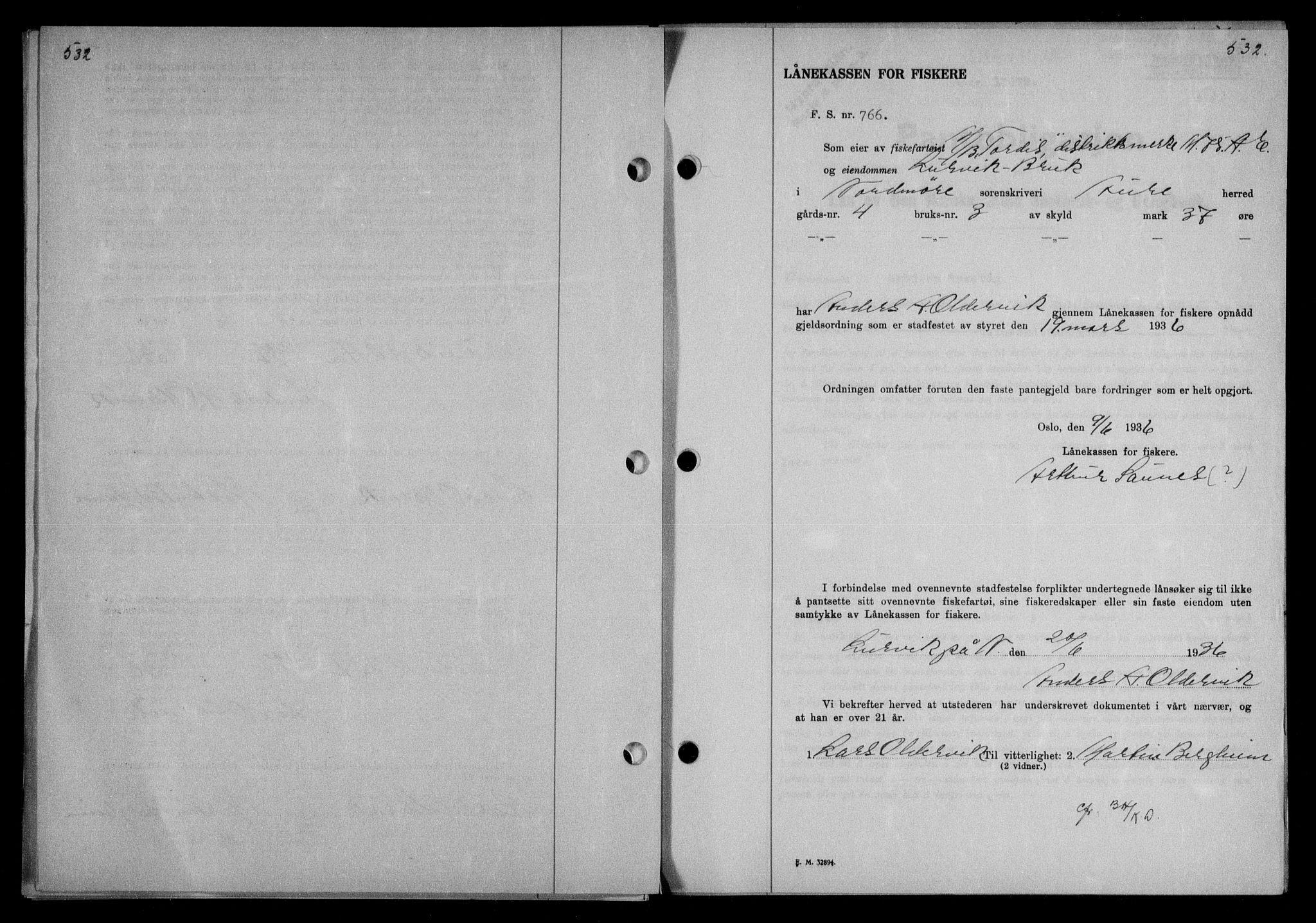 Nordmøre sorenskriveri, AV/SAT-A-4132/1/2/2Ca/L0088: Mortgage book no. 78, 1936-1936, Diary no: : 1477/1936