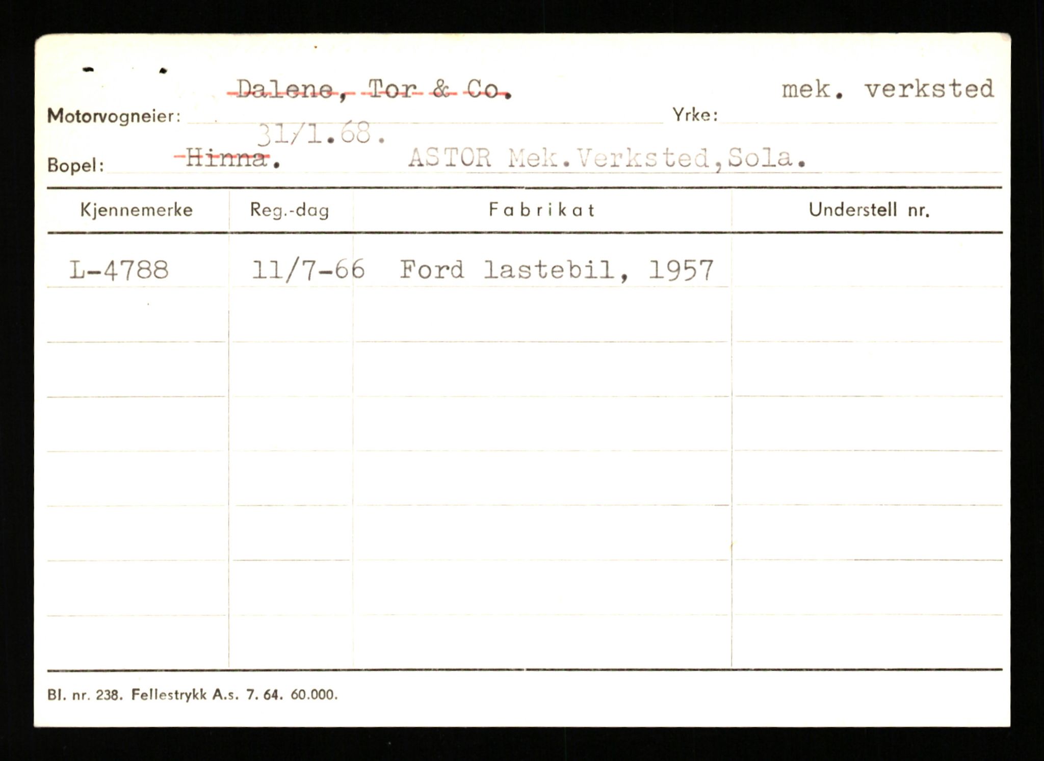 Stavanger trafikkstasjon, AV/SAST-A-101942/0/H/L0002: Askildsen - Berge, 1930-1971, p. 265