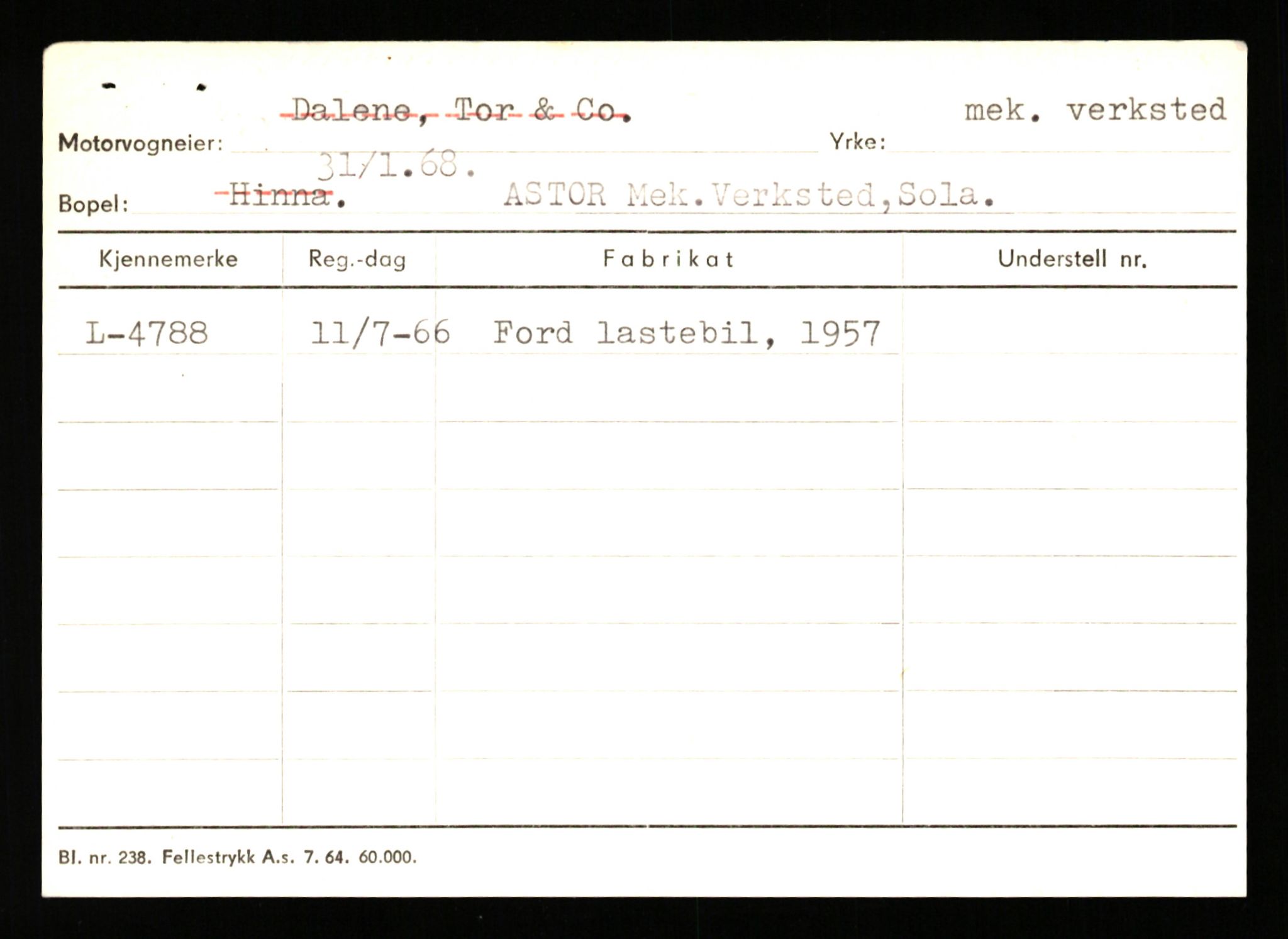 Stavanger trafikkstasjon, SAST/A-101942/0/H/L0002: Askildsen - Berge, 1930-1971, p. 265