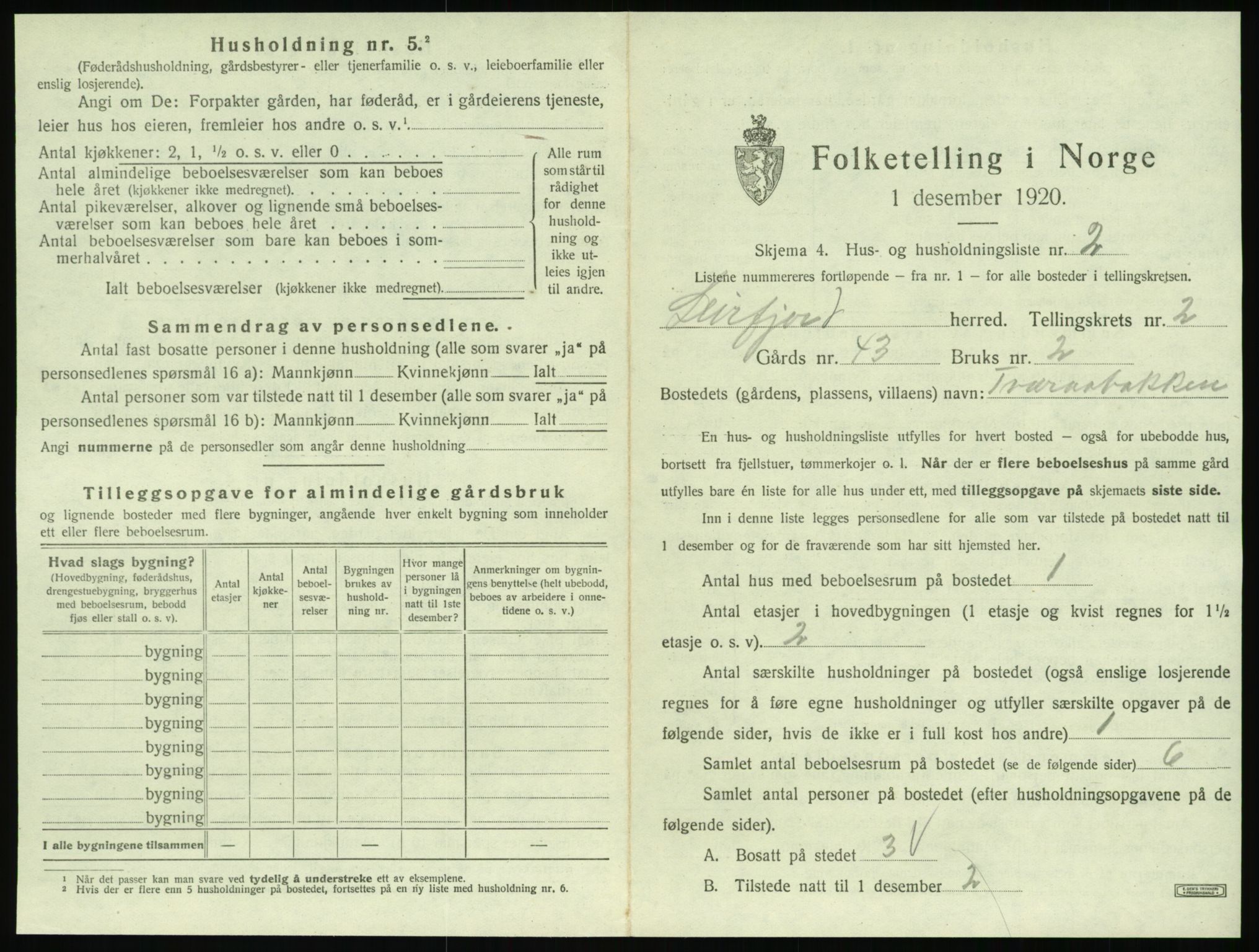 SAT, 1920 census for Leirfjord, 1920, p. 141