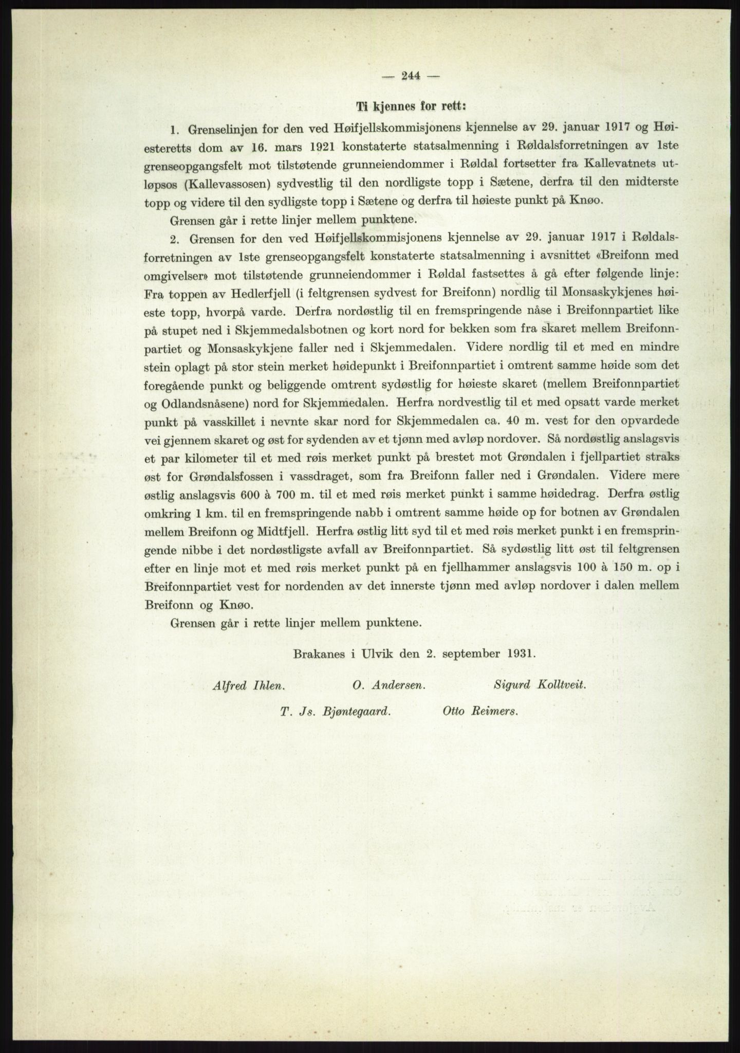 Høyfjellskommisjonen, AV/RA-S-1546/X/Xa/L0001: Nr. 1-33, 1909-1953, p. 1579