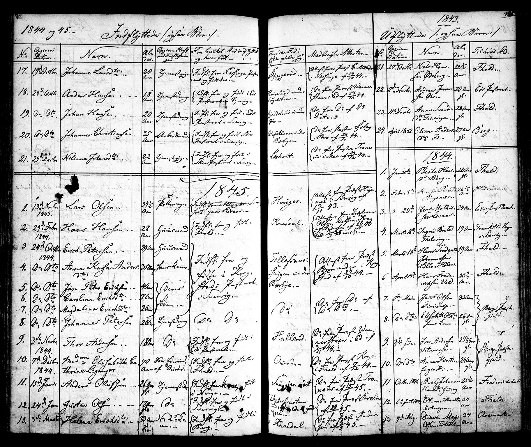 Idd prestekontor Kirkebøker, AV/SAO-A-10911/F/Fc/L0003: Parish register (official) no. III 3, 1832-1847, p. 325