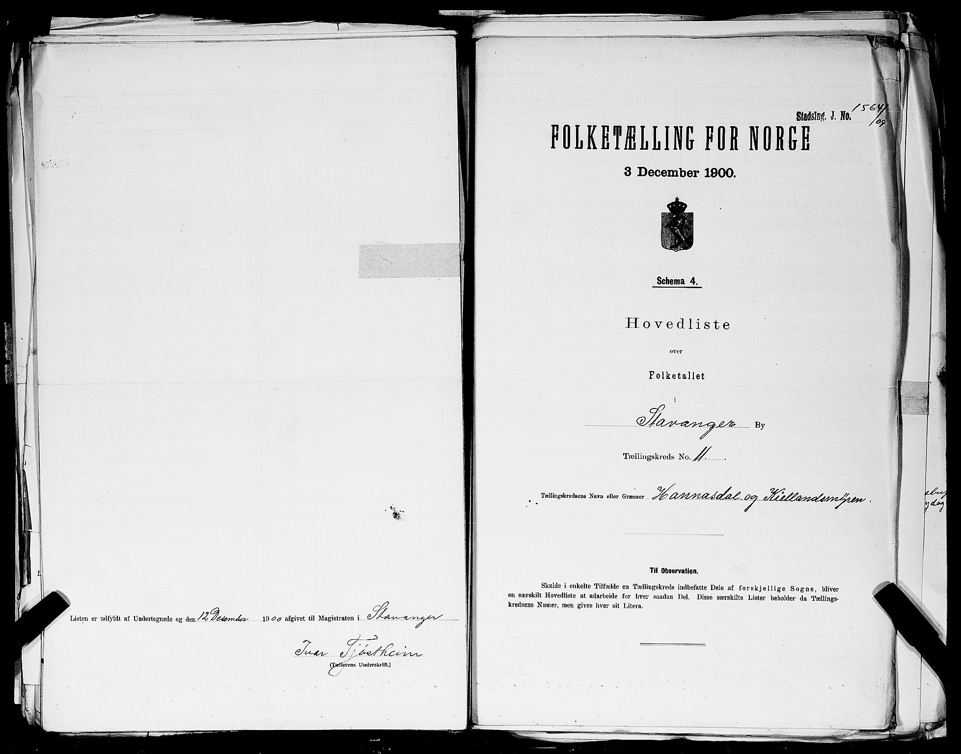 SAST, 1900 census for Stavanger, 1900, p. 144