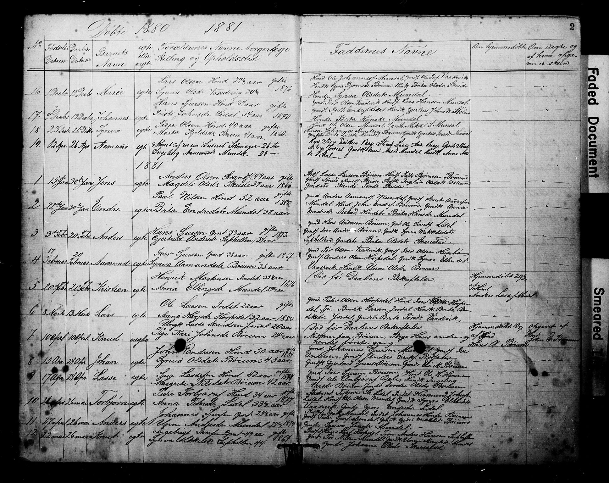 Balestrand sokneprestembete, SAB/A-79601: Parish register (copy) no. B 1A, 1880-1916, p. 2