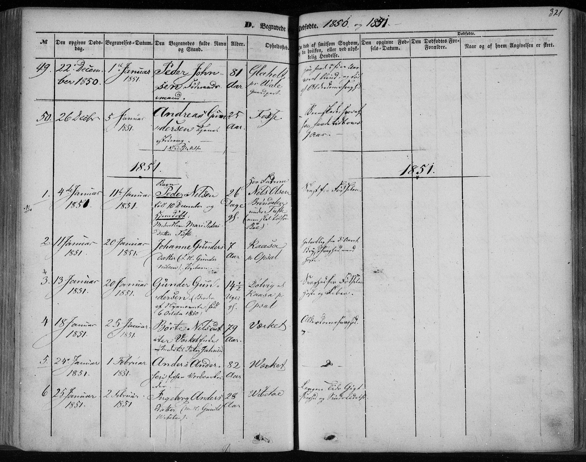 Holla kirkebøker, SAKO/A-272/F/Fa/L0005: Parish register (official) no. 5, 1849-1860, p. 321