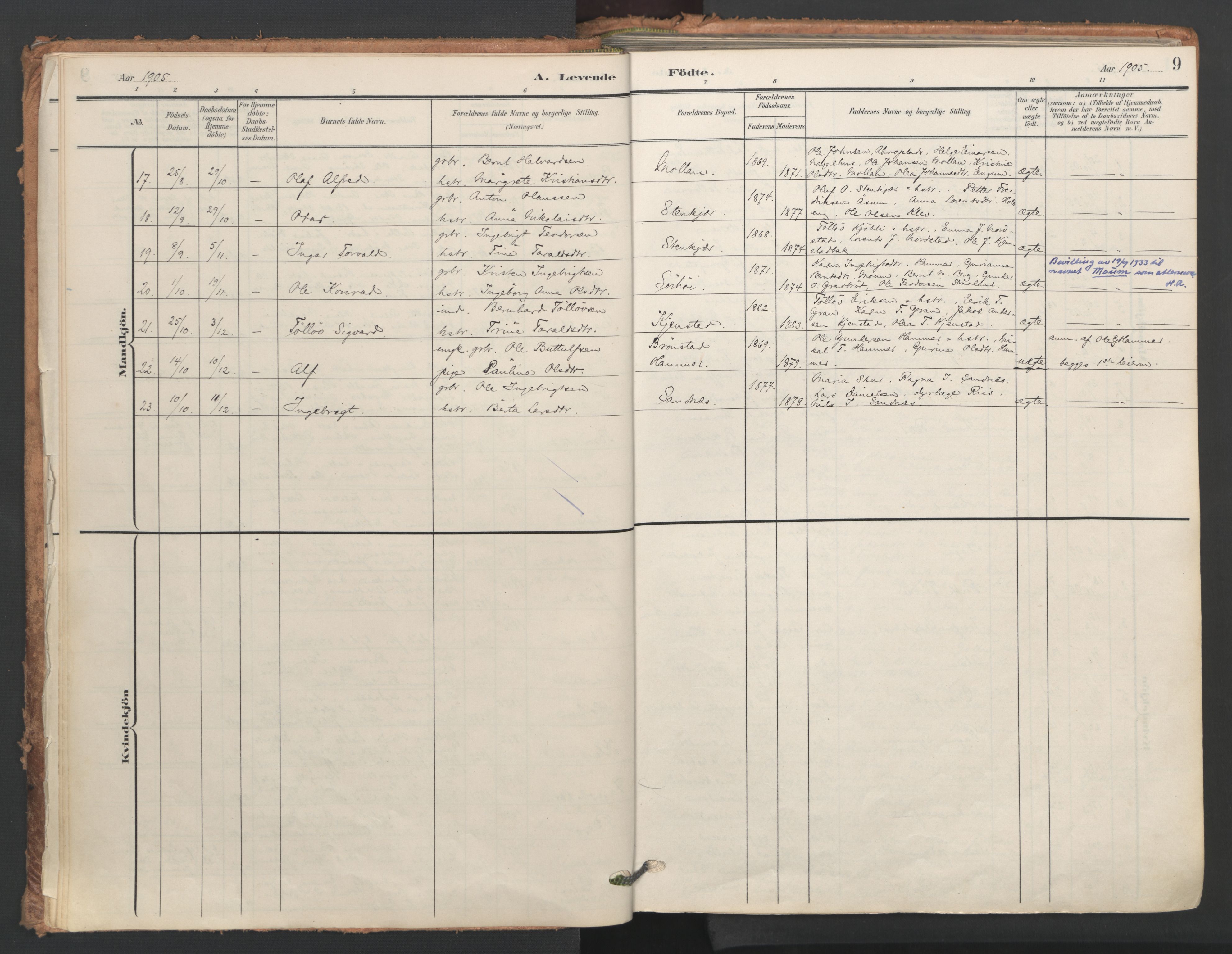 Ministerialprotokoller, klokkerbøker og fødselsregistre - Nord-Trøndelag, AV/SAT-A-1458/749/L0477: Parish register (official) no. 749A11, 1902-1927, p. 9