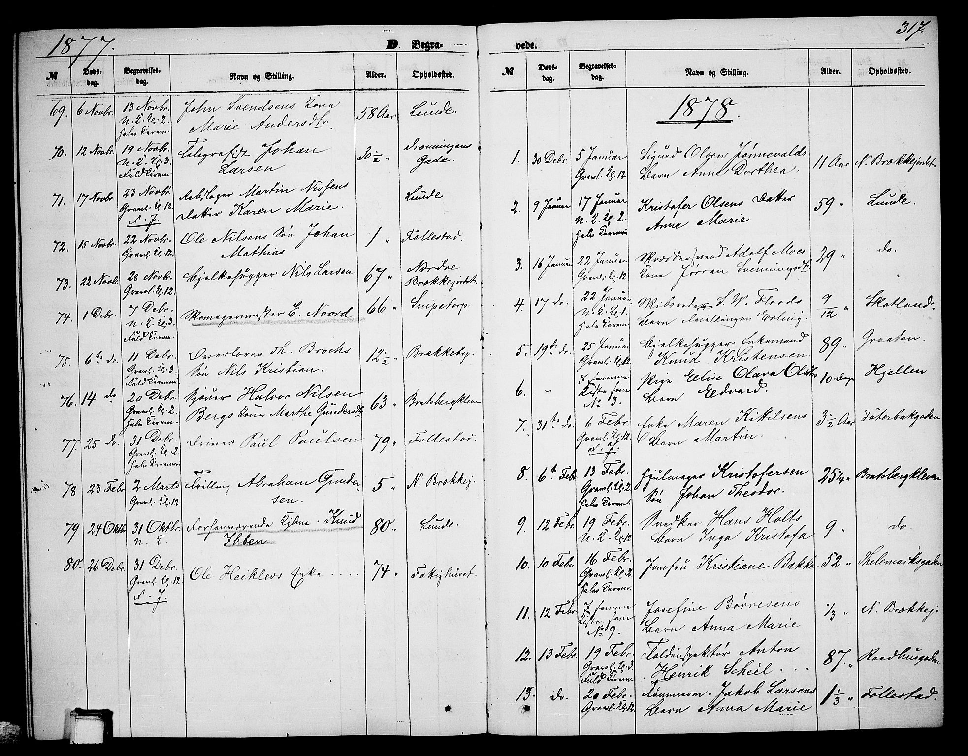 Skien kirkebøker, SAKO/A-302/G/Ga/L0005: Parish register (copy) no. 5, 1868-1880, p. 317