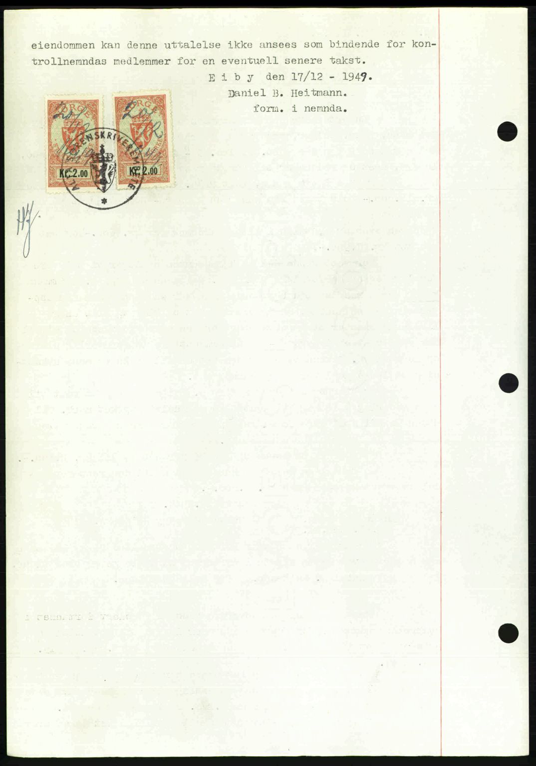 Alta fogderi/sorenskriveri, SATØ/SATØ-5/1/K/Kd/L0038pantebok: Mortgage book no. 41-42, 1949-1950, Diary no: : 1658/1949