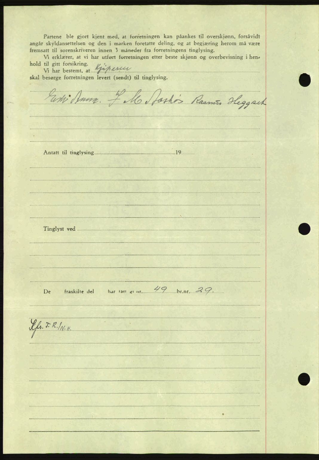 Nordmøre sorenskriveri, AV/SAT-A-4132/1/2/2Ca: Mortgage book no. A98, 1944-1944, Diary no: : 1984/1944