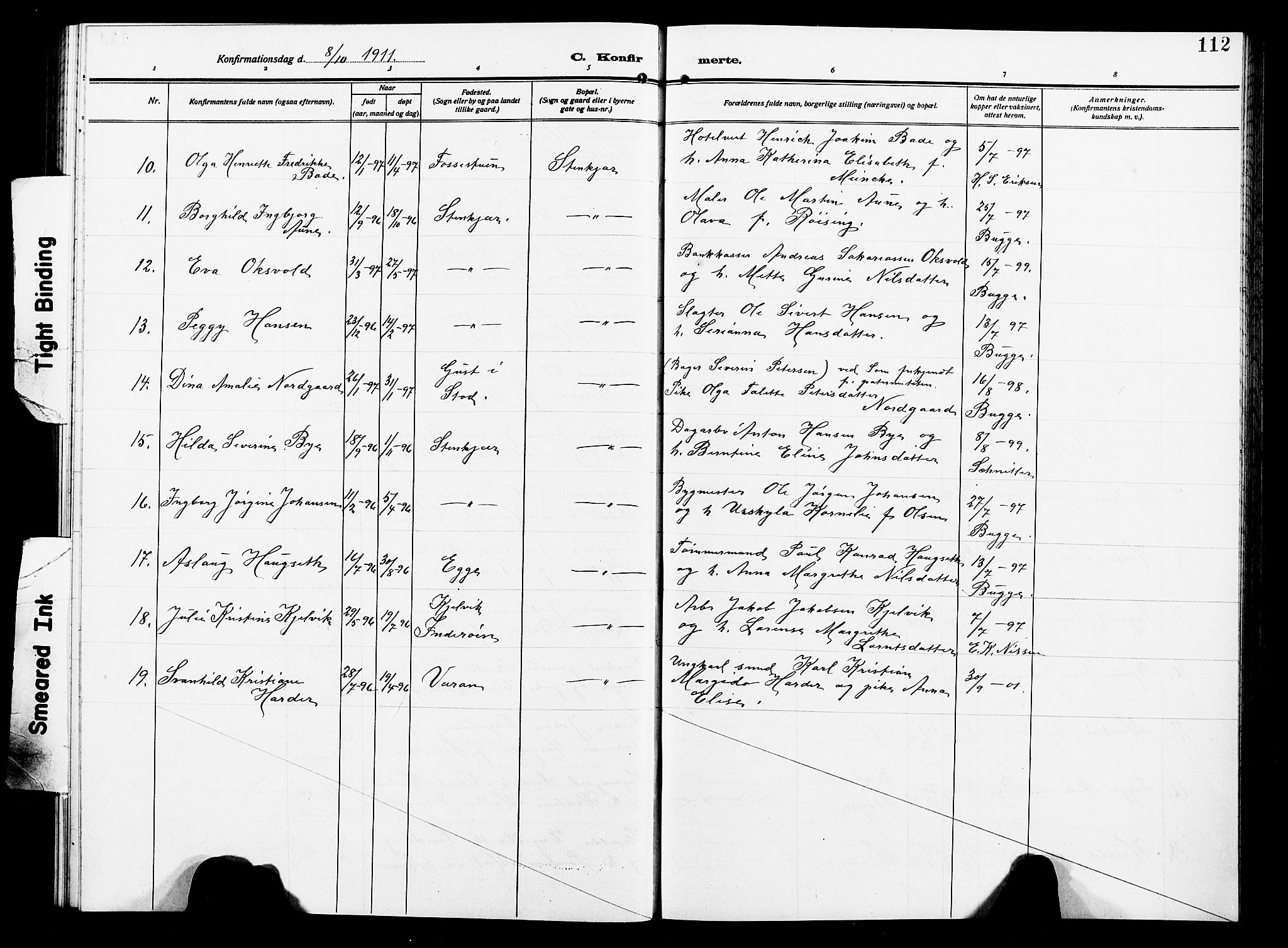 Ministerialprotokoller, klokkerbøker og fødselsregistre - Nord-Trøndelag, SAT/A-1458/739/L0376: Parish register (copy) no. 739C04, 1908-1917, p. 112