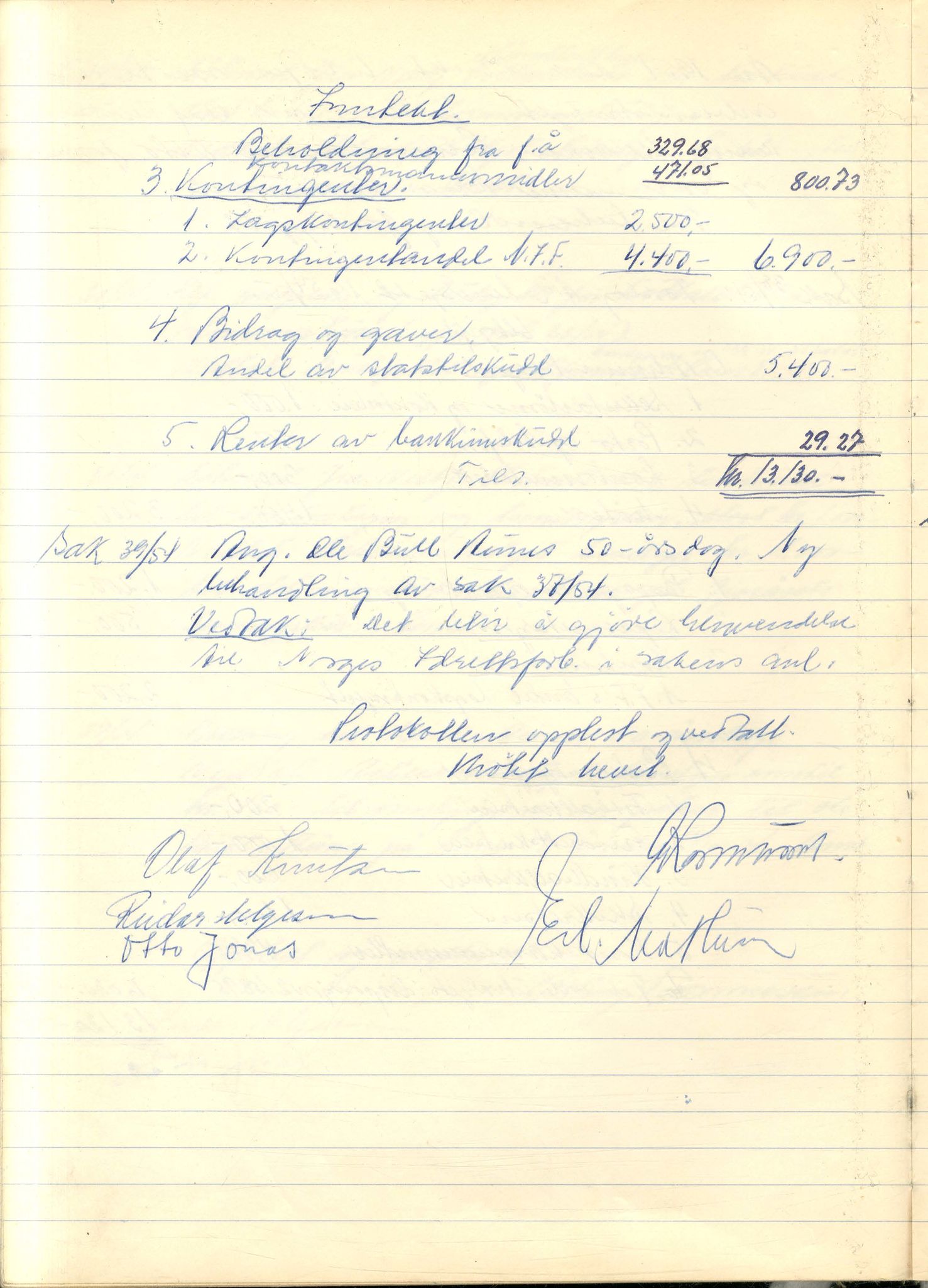 Vest-Finnmark Idrettskrets, FMFB/A-1042/A/Aa/L0002: Møteprotokoll for styre, kretsting og arbeidsutvalg, 1951-1961, p. 82