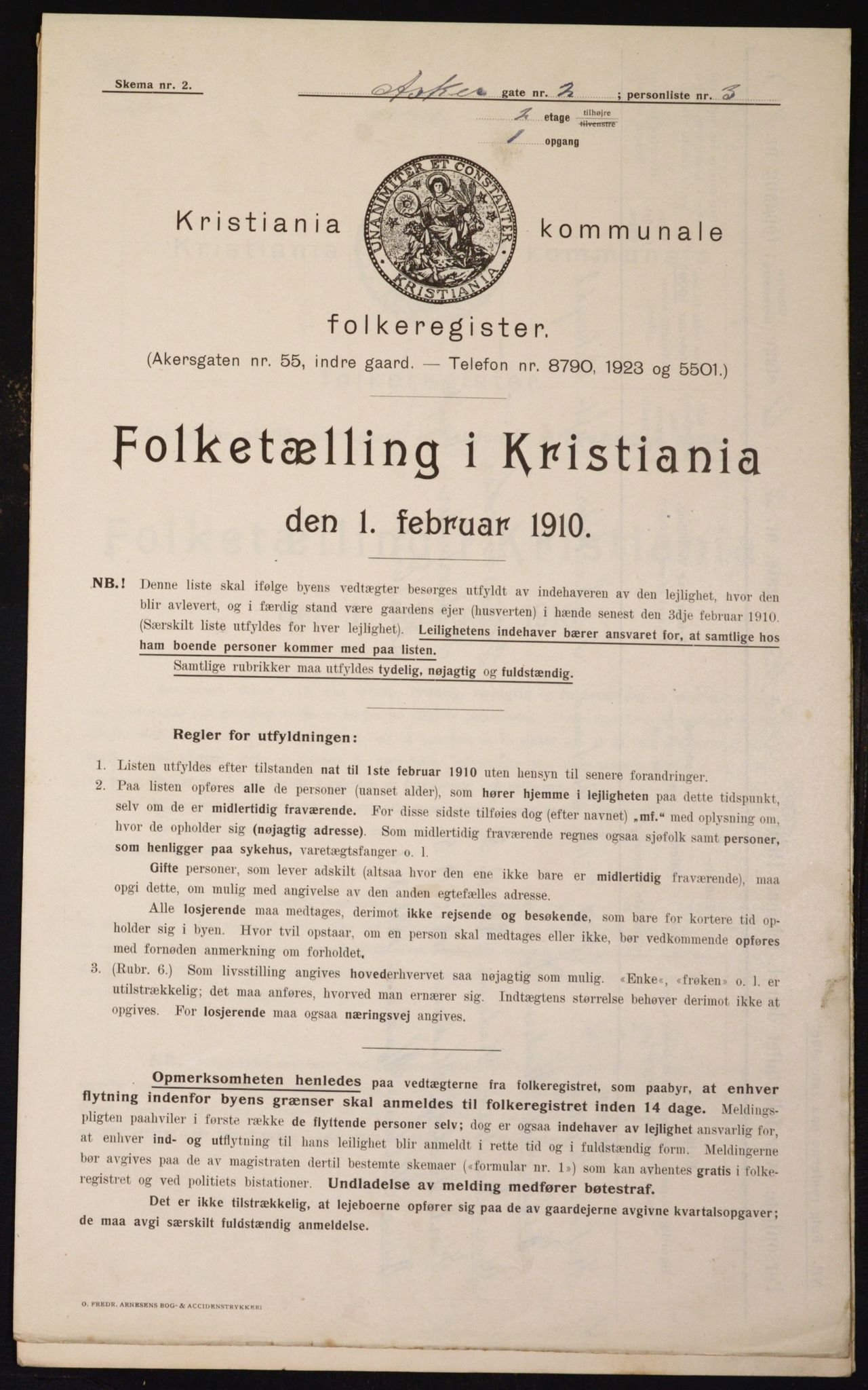 OBA, Municipal Census 1910 for Kristiania, 1910, p. 2323